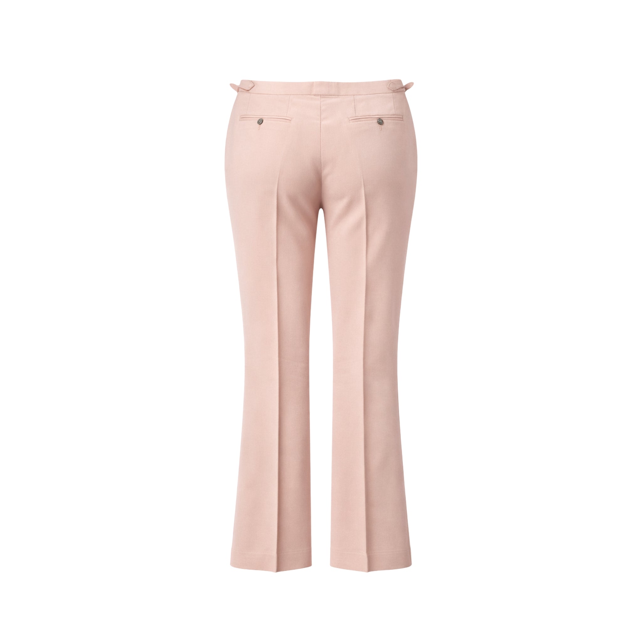 Tailory light pink tailored flare trousers back view