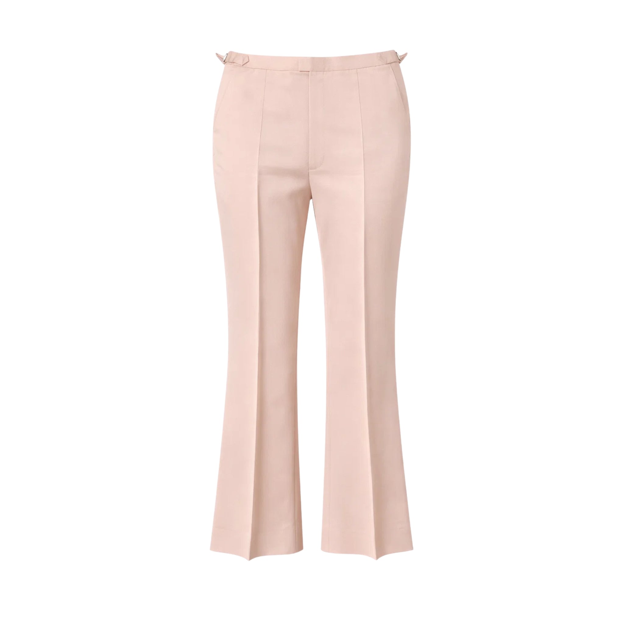 Tailory light pink tailored flare trousers front view