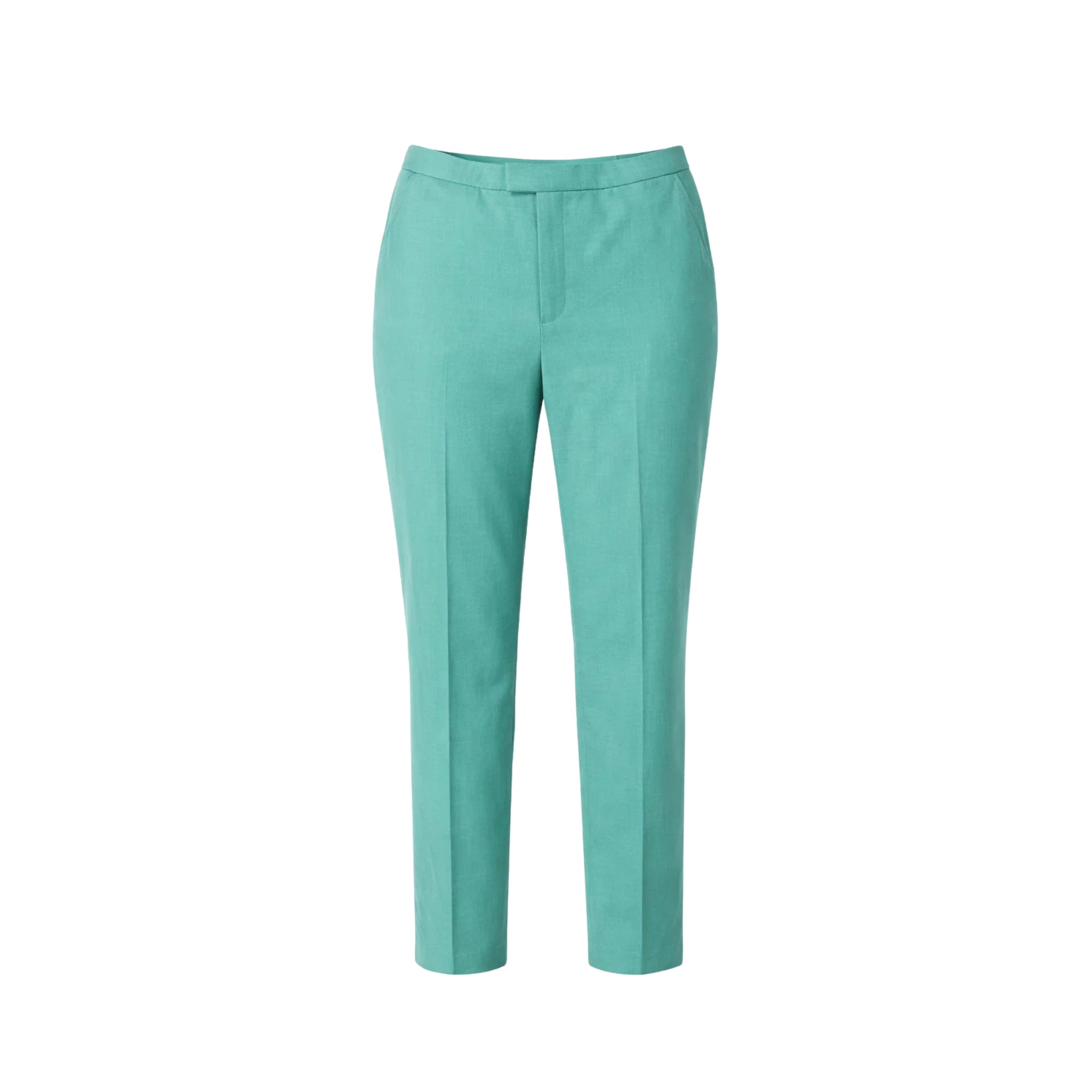 Tailory sea green tailored trousers front view