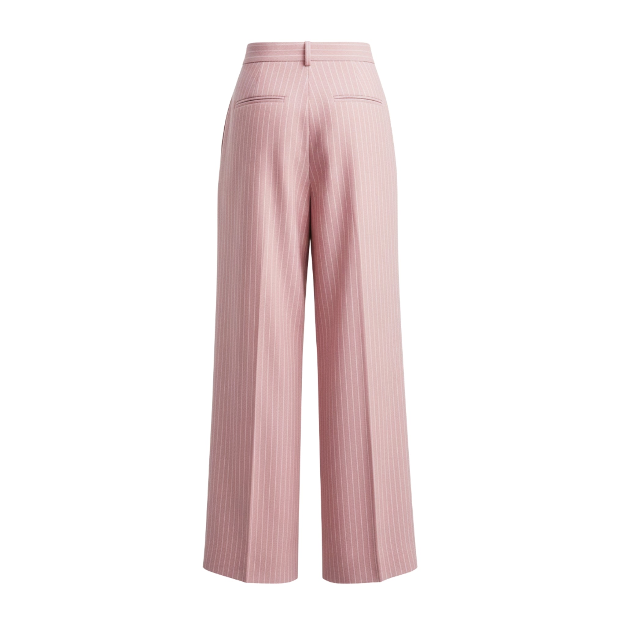 Tailory baby pink wide-leg trousers back view