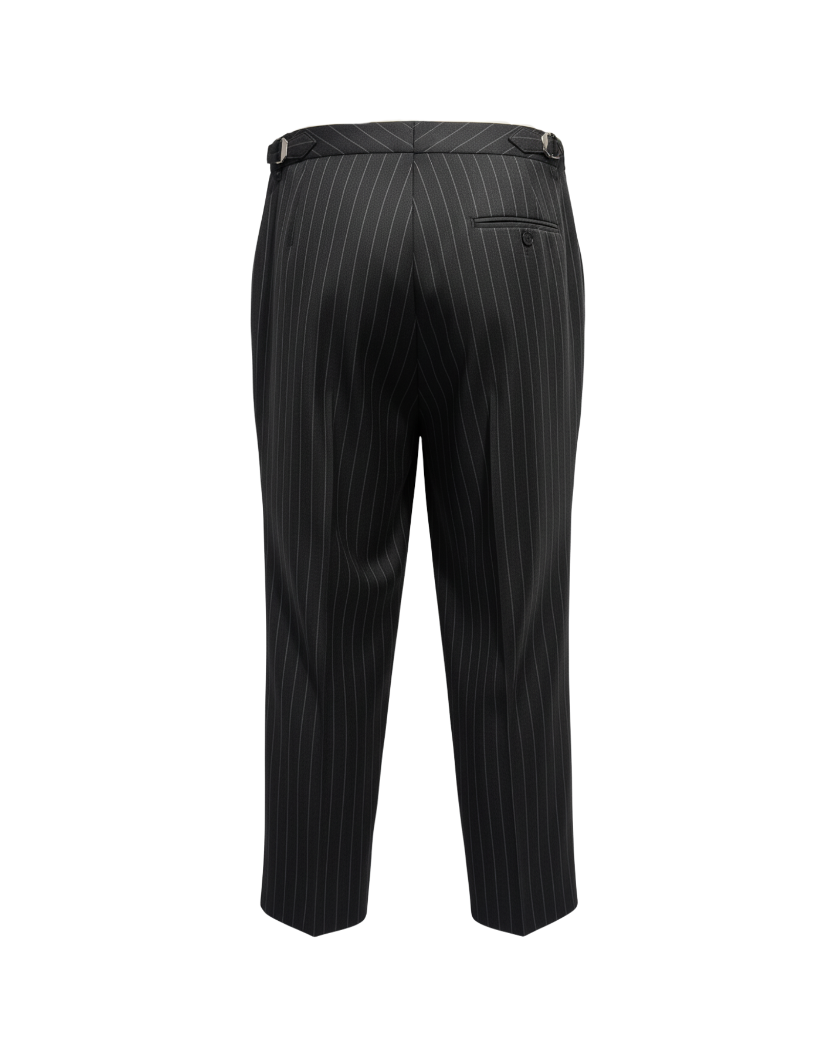 Tailory charcoal pinstripe tailored trousers back view