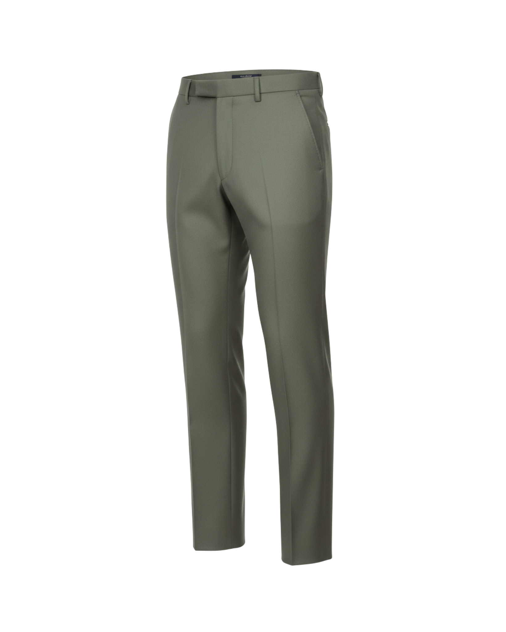 Tailory dark green flat-front tailored trousers side view