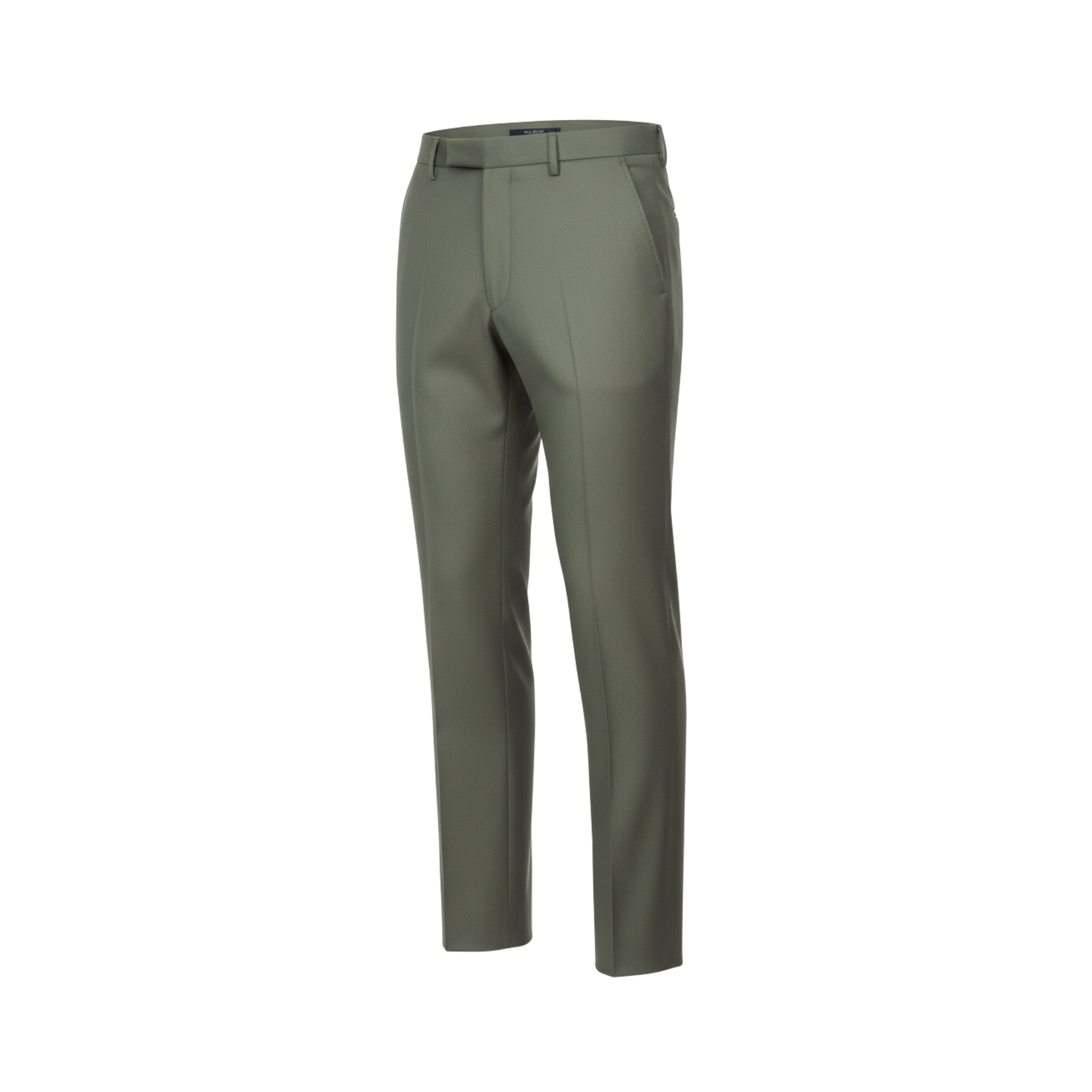 Tailory dark green flat-front tailored trousers side view