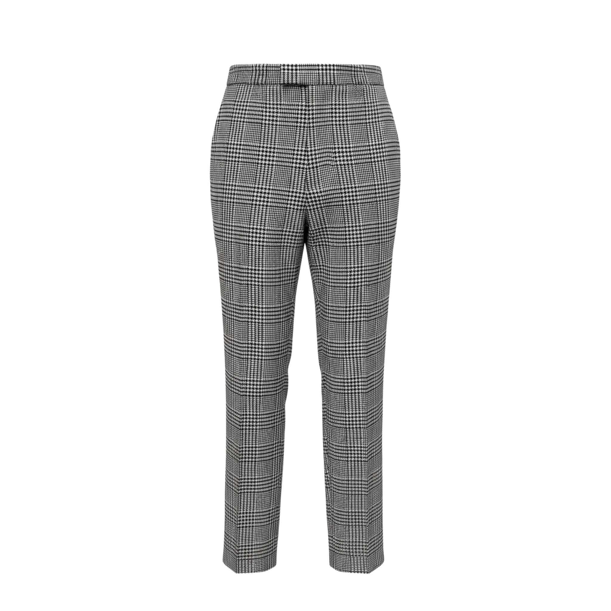 Tailory black/white glen plaid cropped trousers front view
