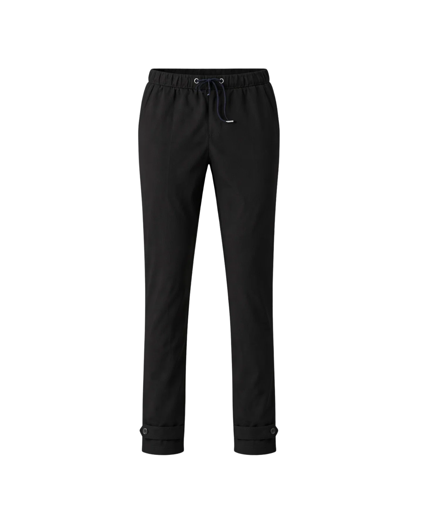 Tailory_Trousers_Black_Drawstring_Cuffed_FrontView