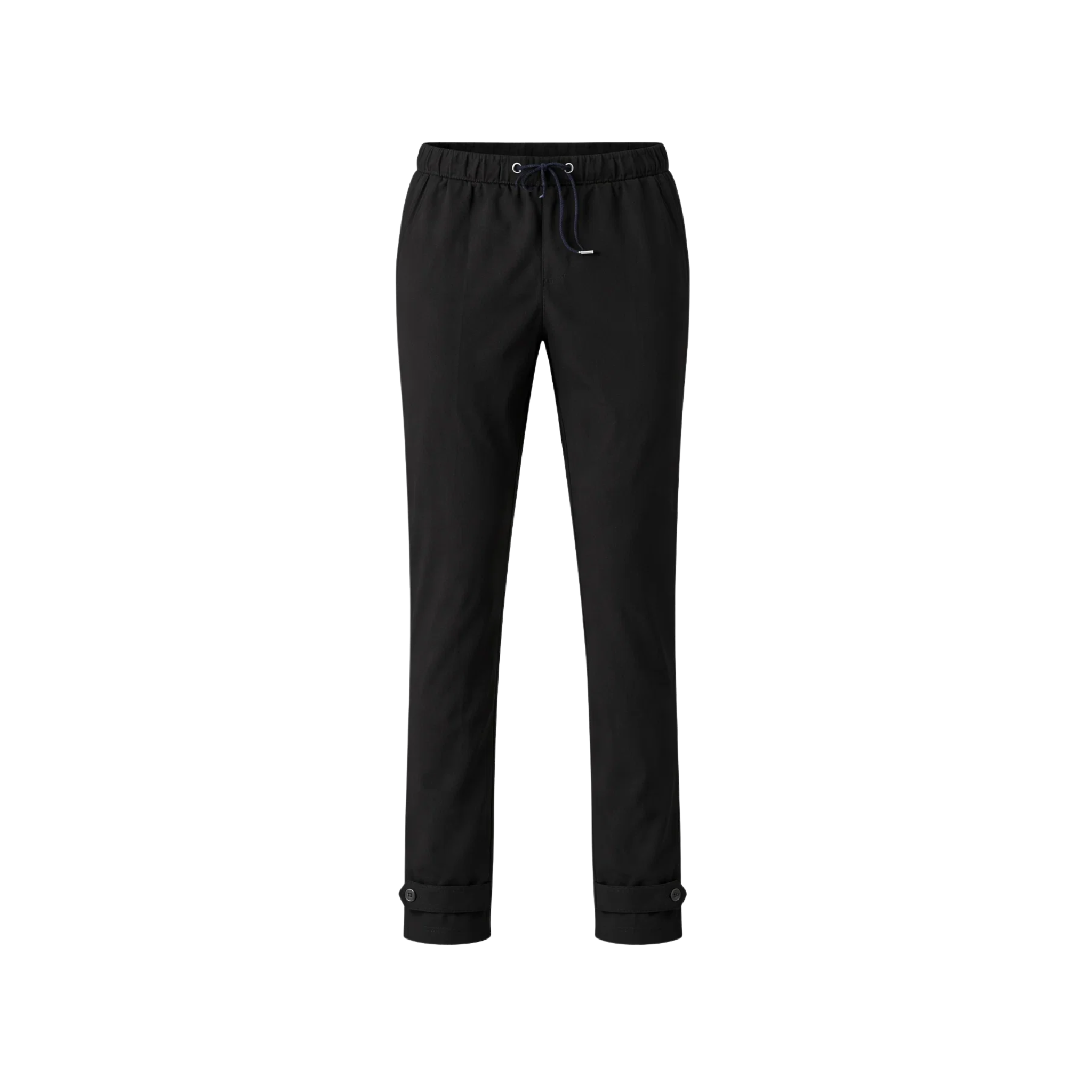Tailory_Trousers_Black_Drawstring_Cuffed_FrontView