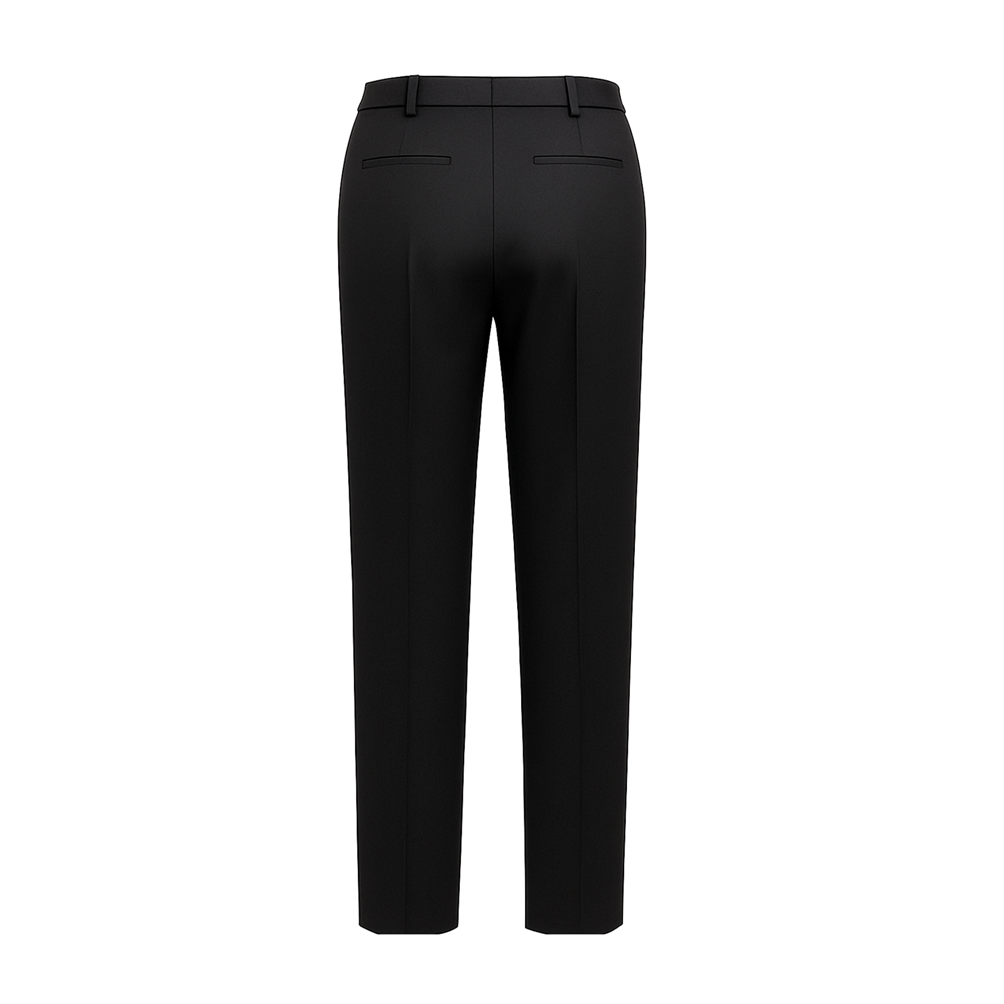 Tailory black Loro Piana wool trousers back view