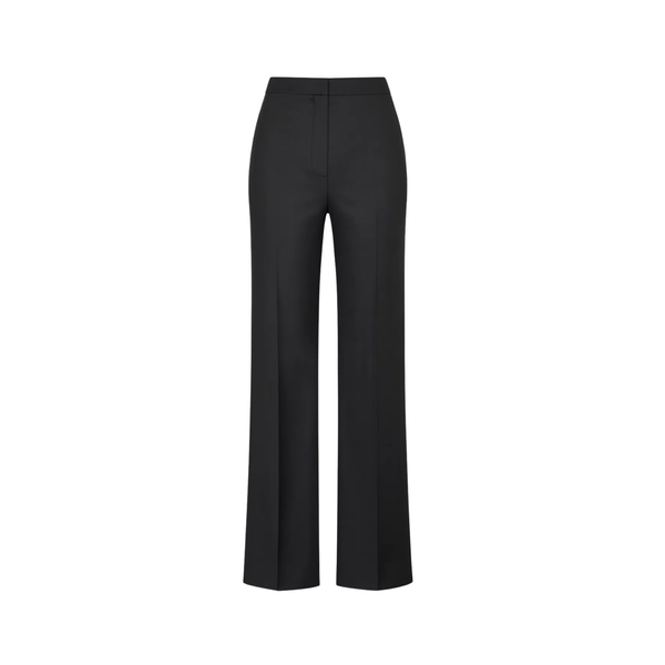 Tailory black high-rise straight leg tailored trousers front view