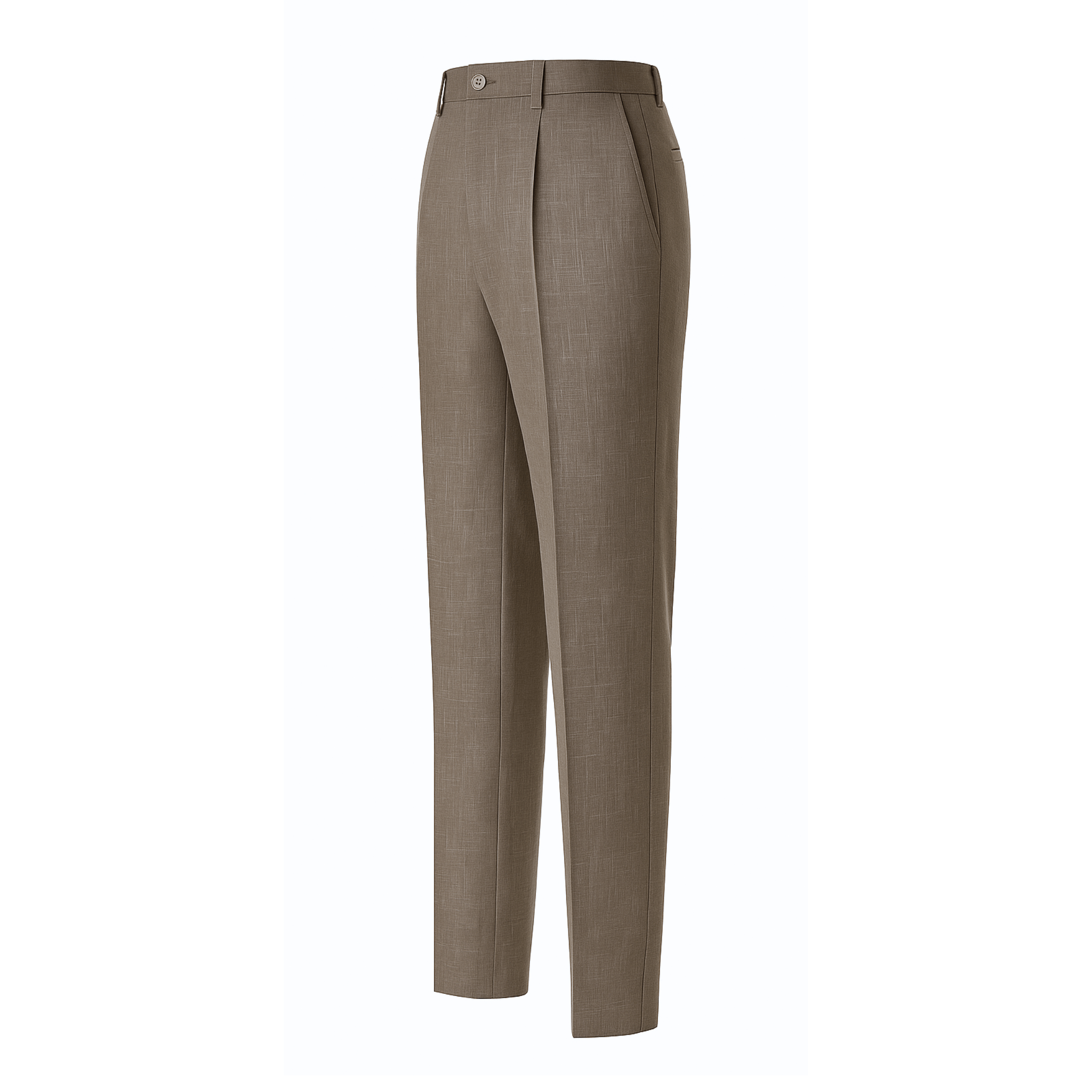 Tailory brown Loro Piana cropped trousers mid-high waist side view