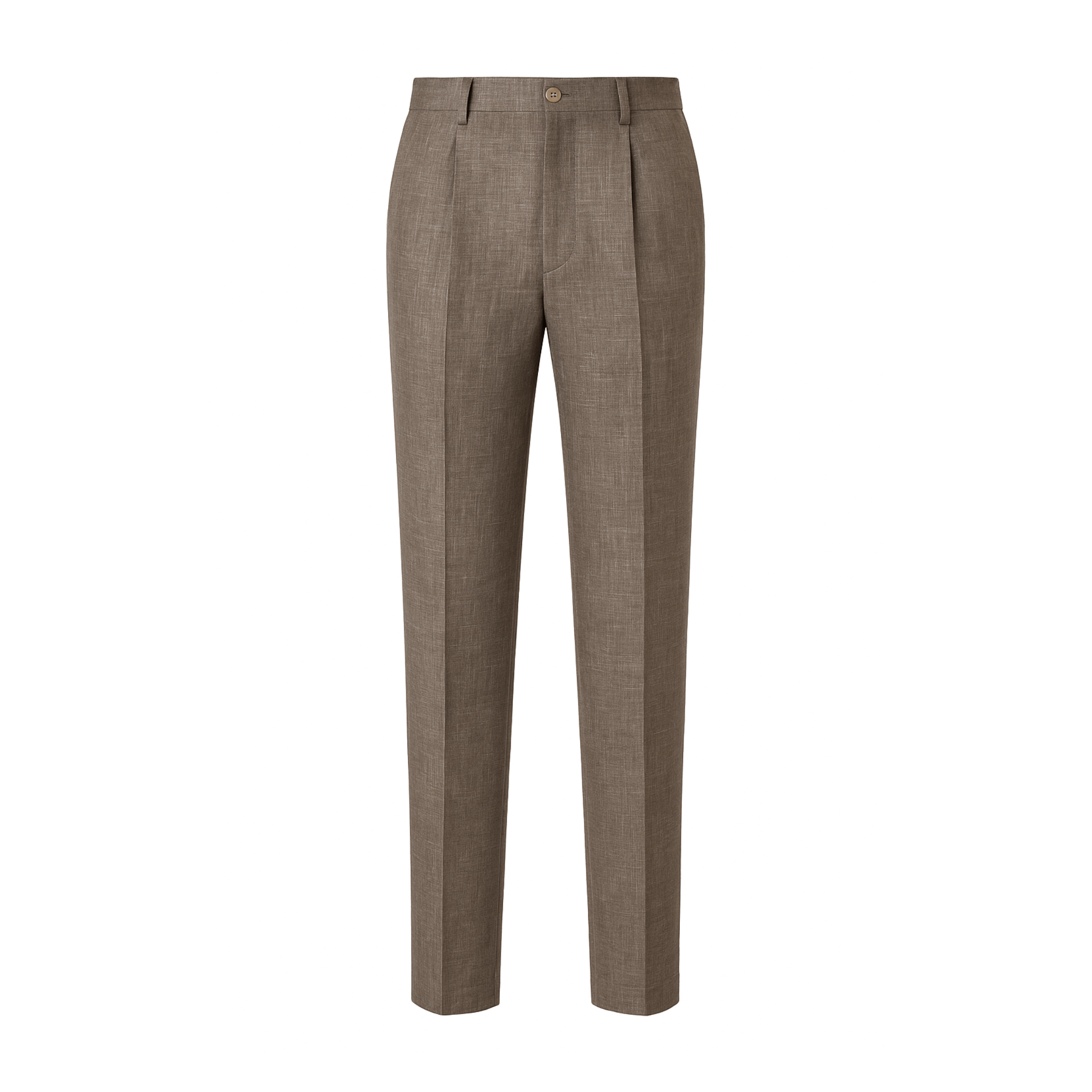 Tailory brown Loro Piana cropped trousers mid-high waist front view