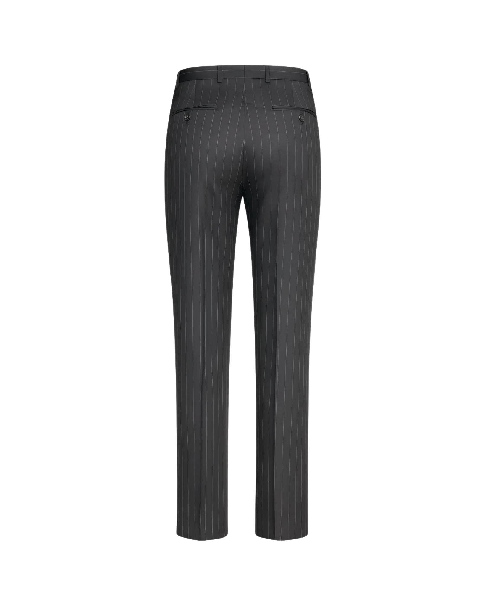 Tailory charcoal pinstriped straight cropped trousers back view