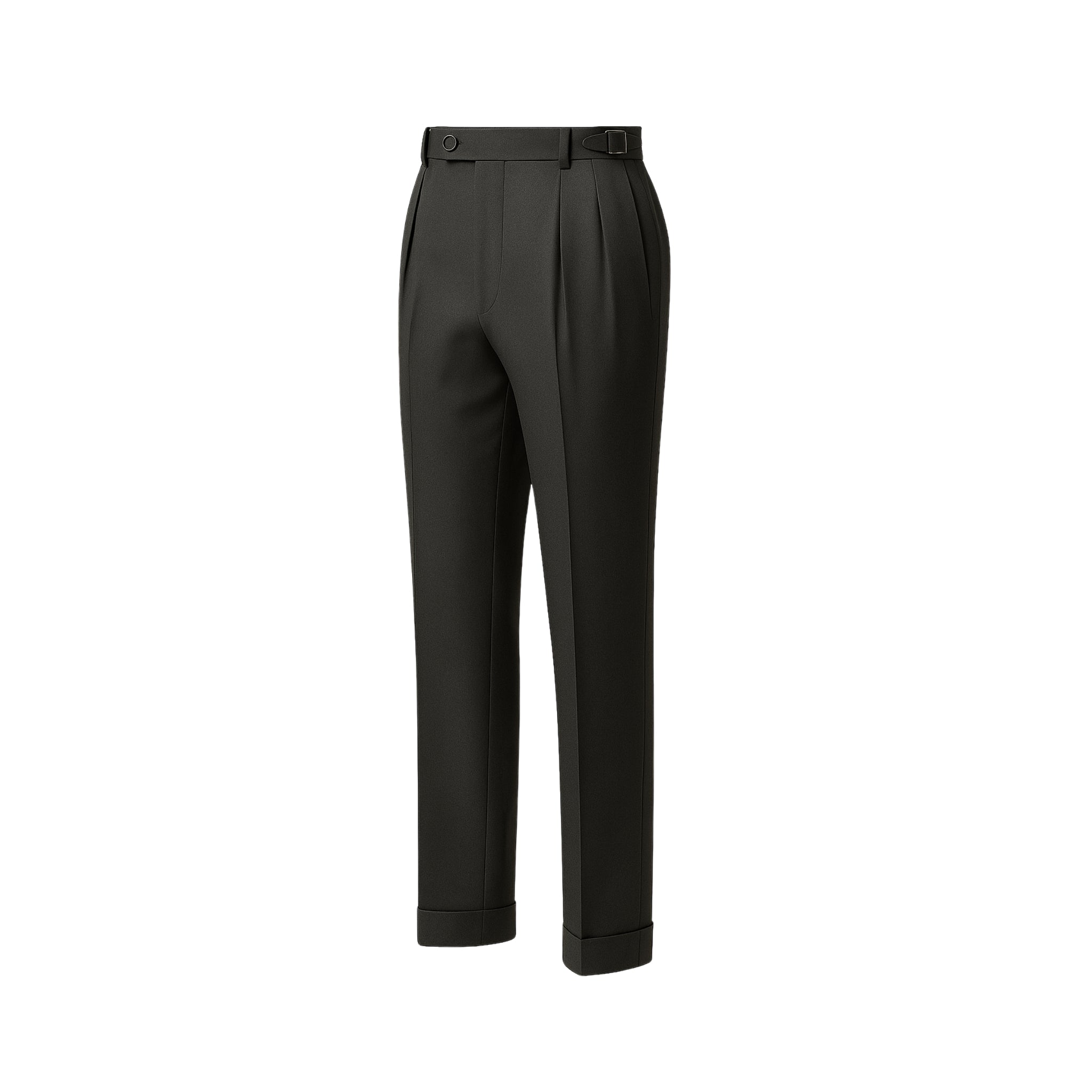 Tailory charcoal wool dress trousers straight leg side view