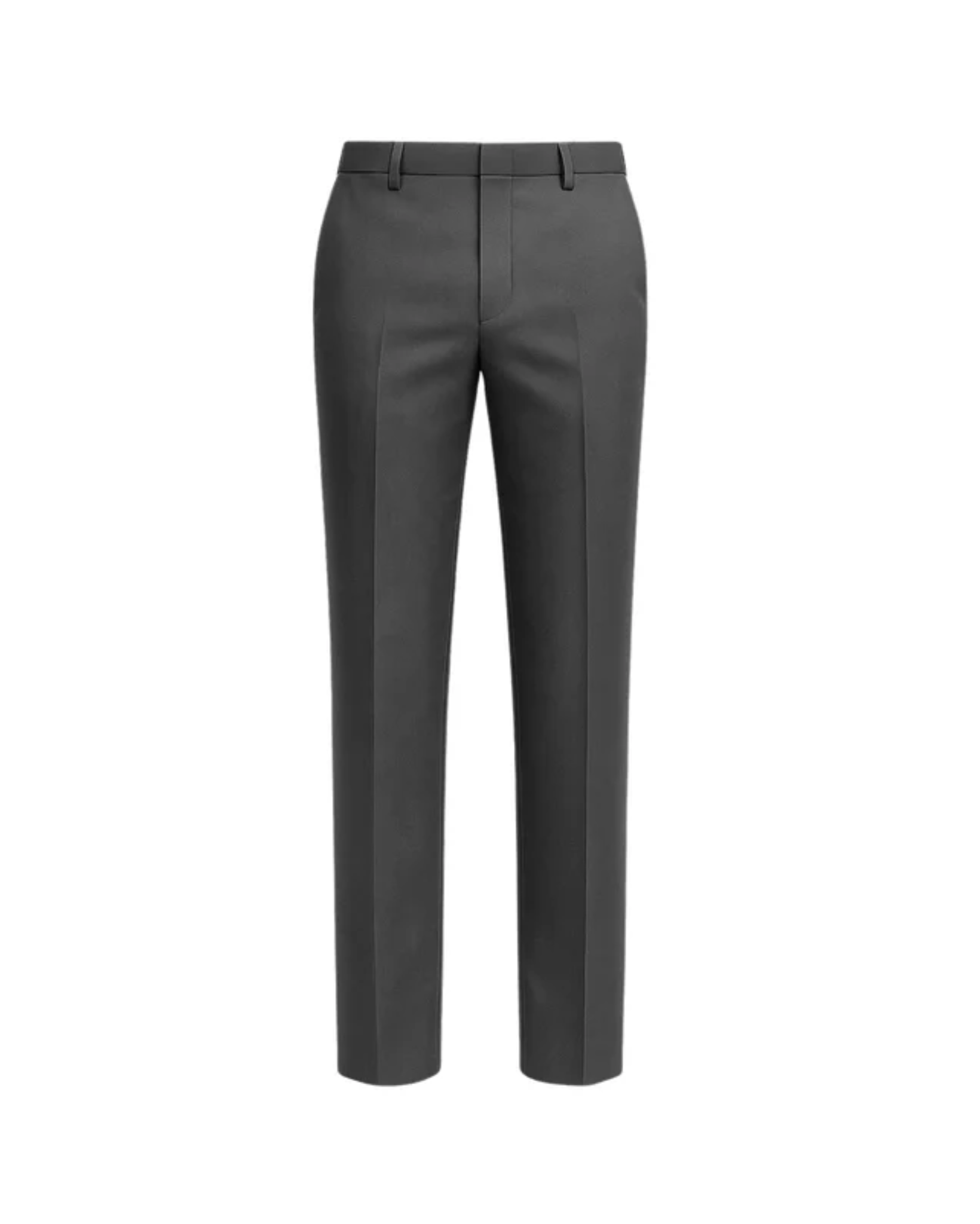 Tailory grey flat-front dress trousers front view