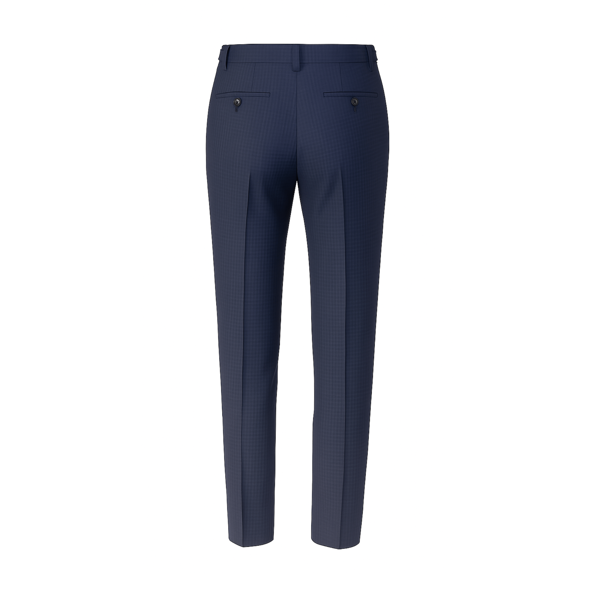 Tailory navy flat front wool dress trousers back view