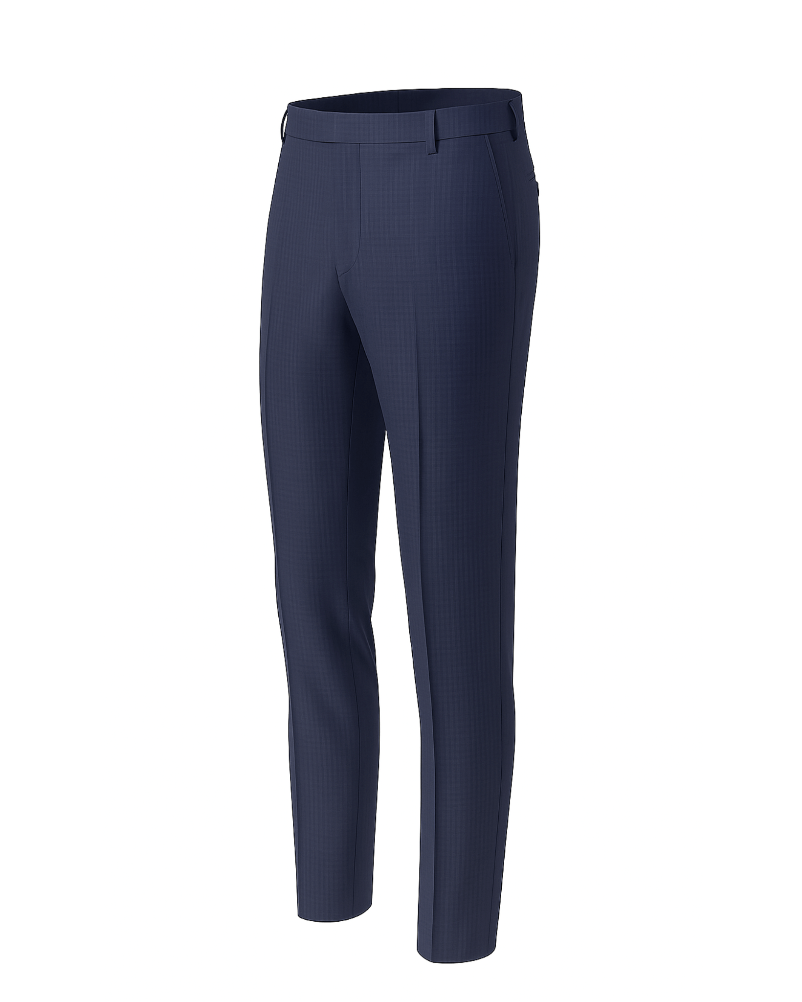 Tailory navy flat front wool dress trousers side view