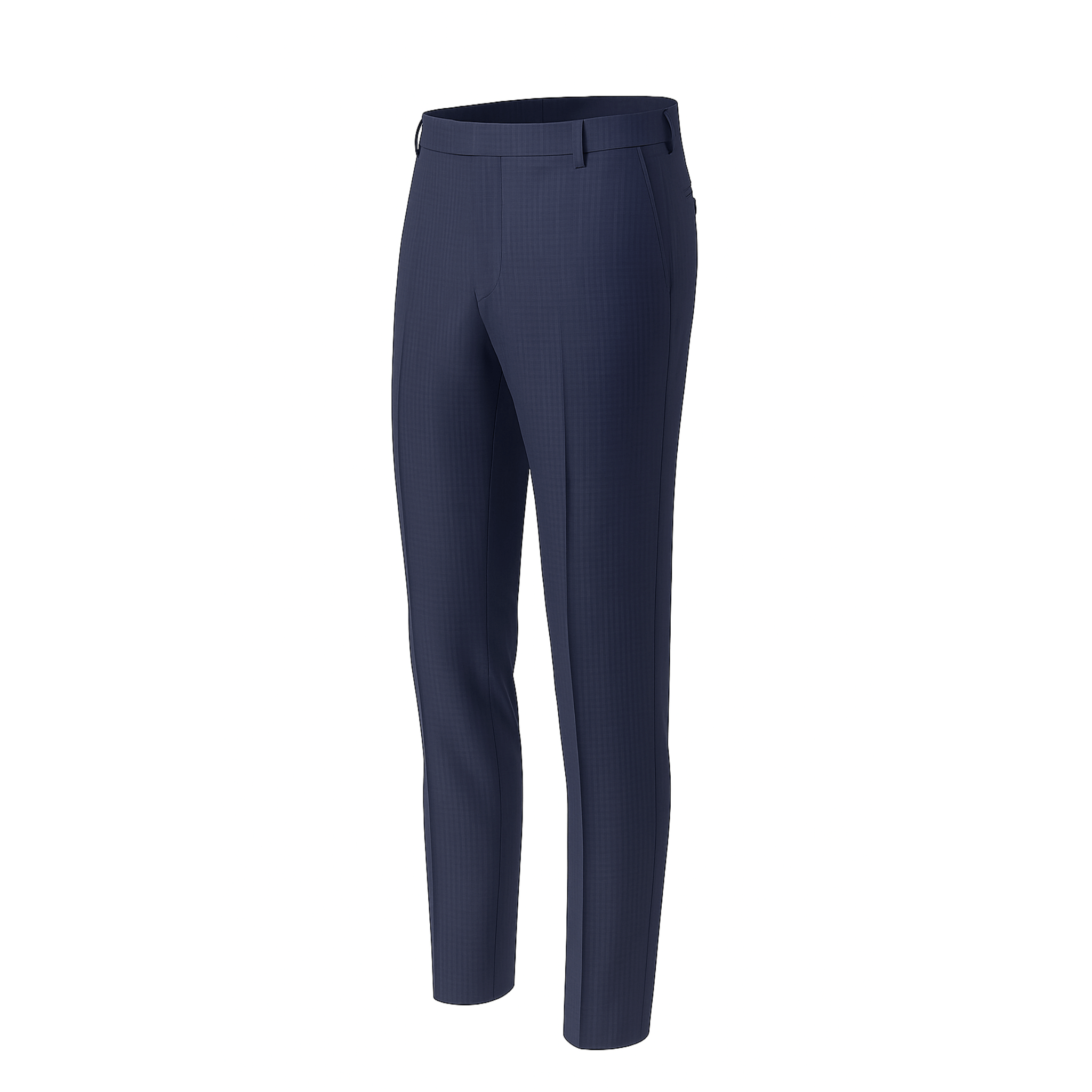 Tailory navy flat front wool dress trousers side view