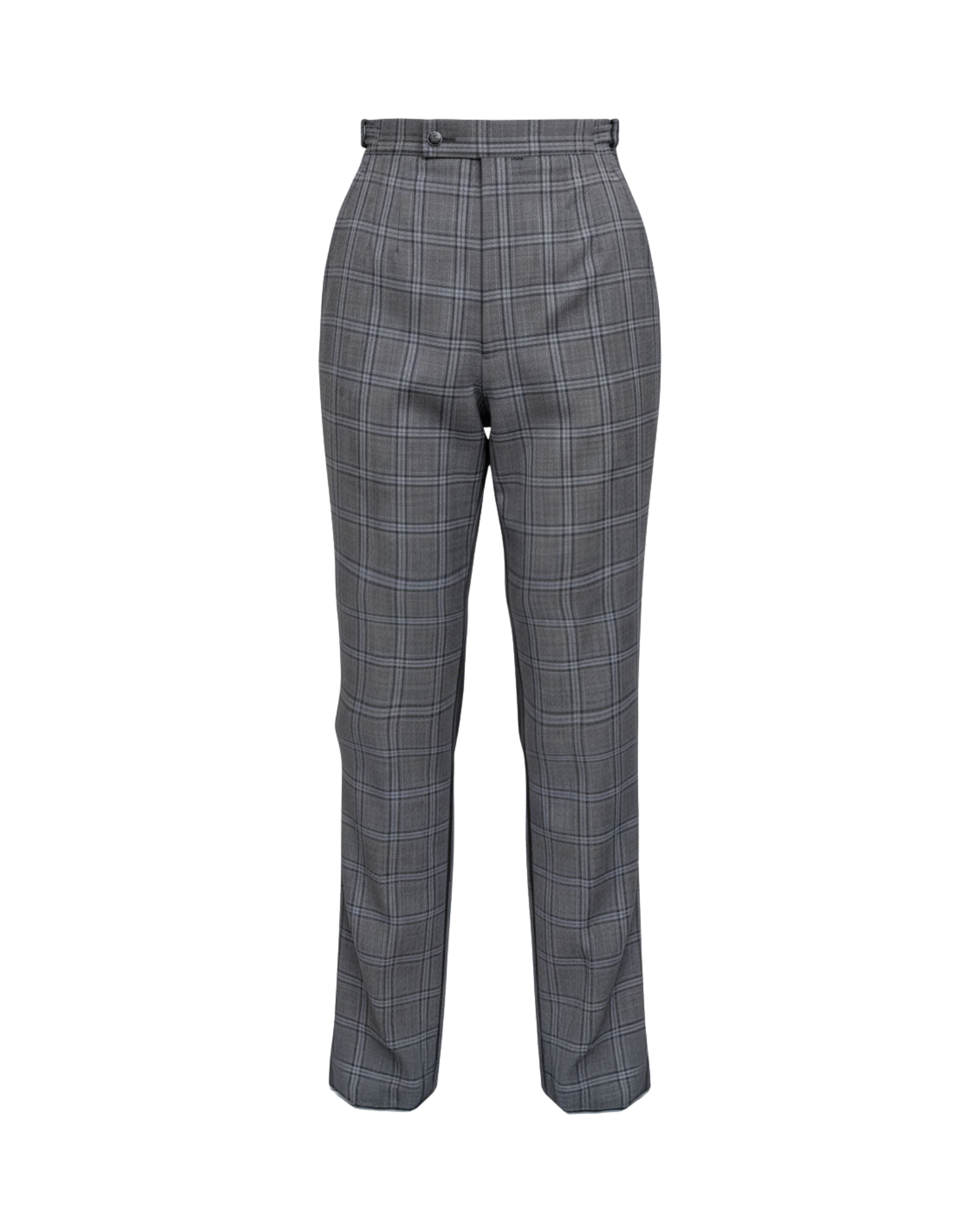 Tailory grey Glen plaid high-waist tailored trousers front view