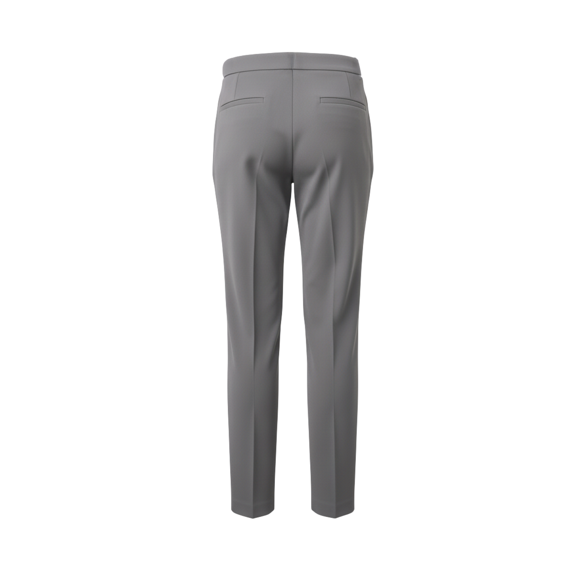 Tailory grey straight-leg tailored trousers back view