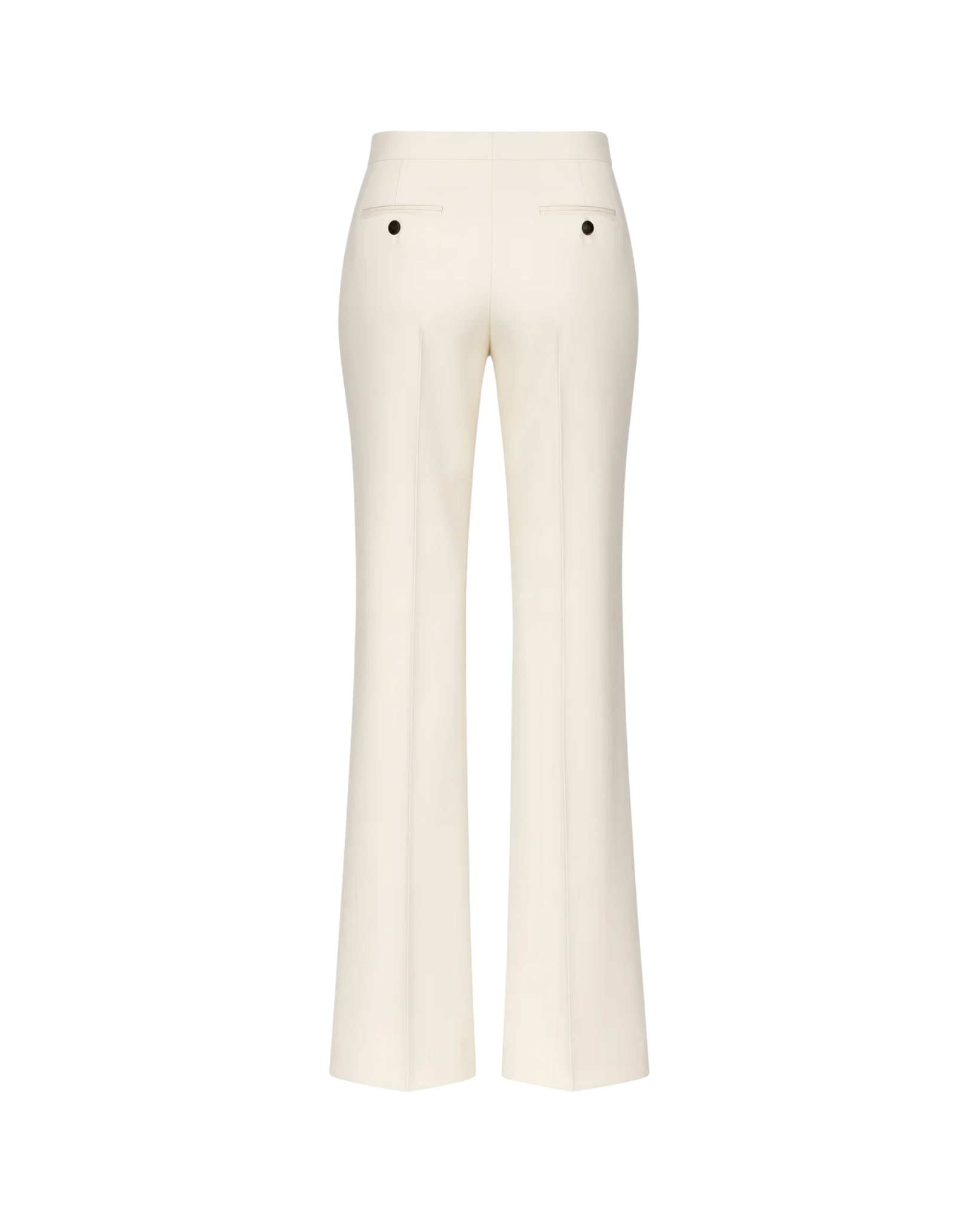 Tailory ivory high-rise flare trousers contrast stripe back view