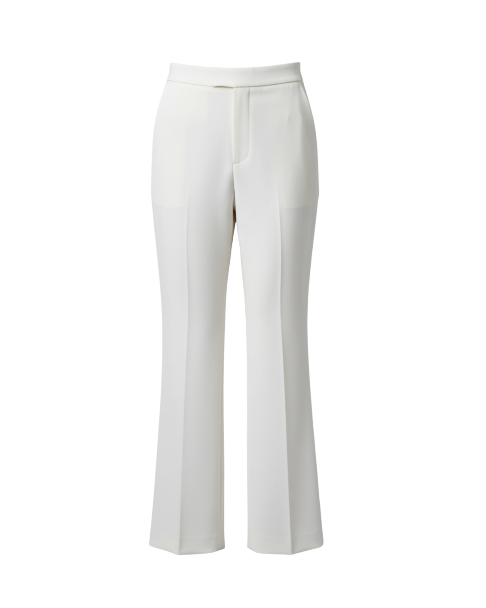 Tailory ivory flared suit trousers with high-rise waist front view