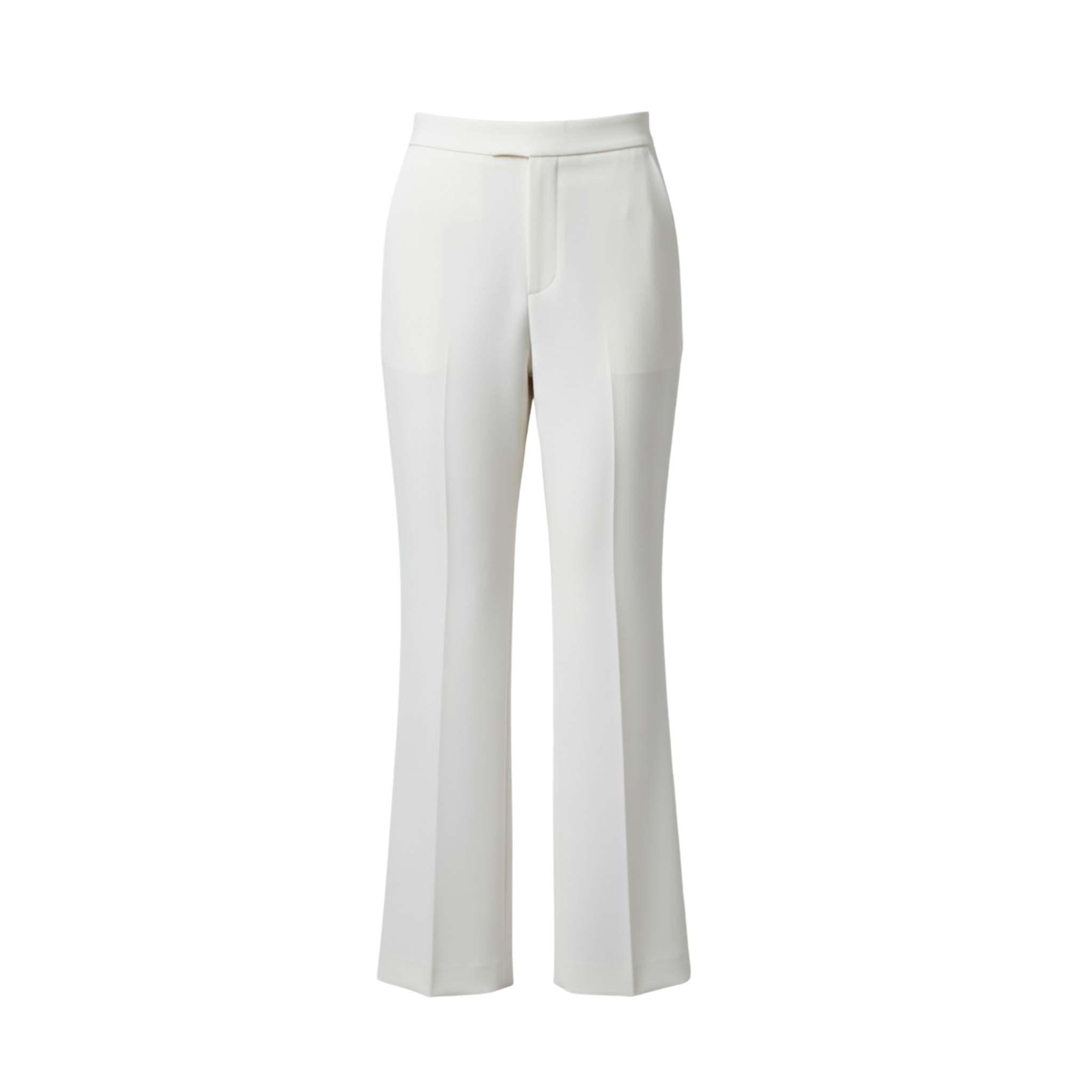 Tailory ivory flared suit trousers with high-rise waist front view