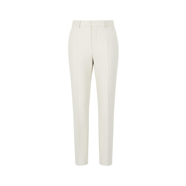 Tailory ivory slim-fit trousers front view