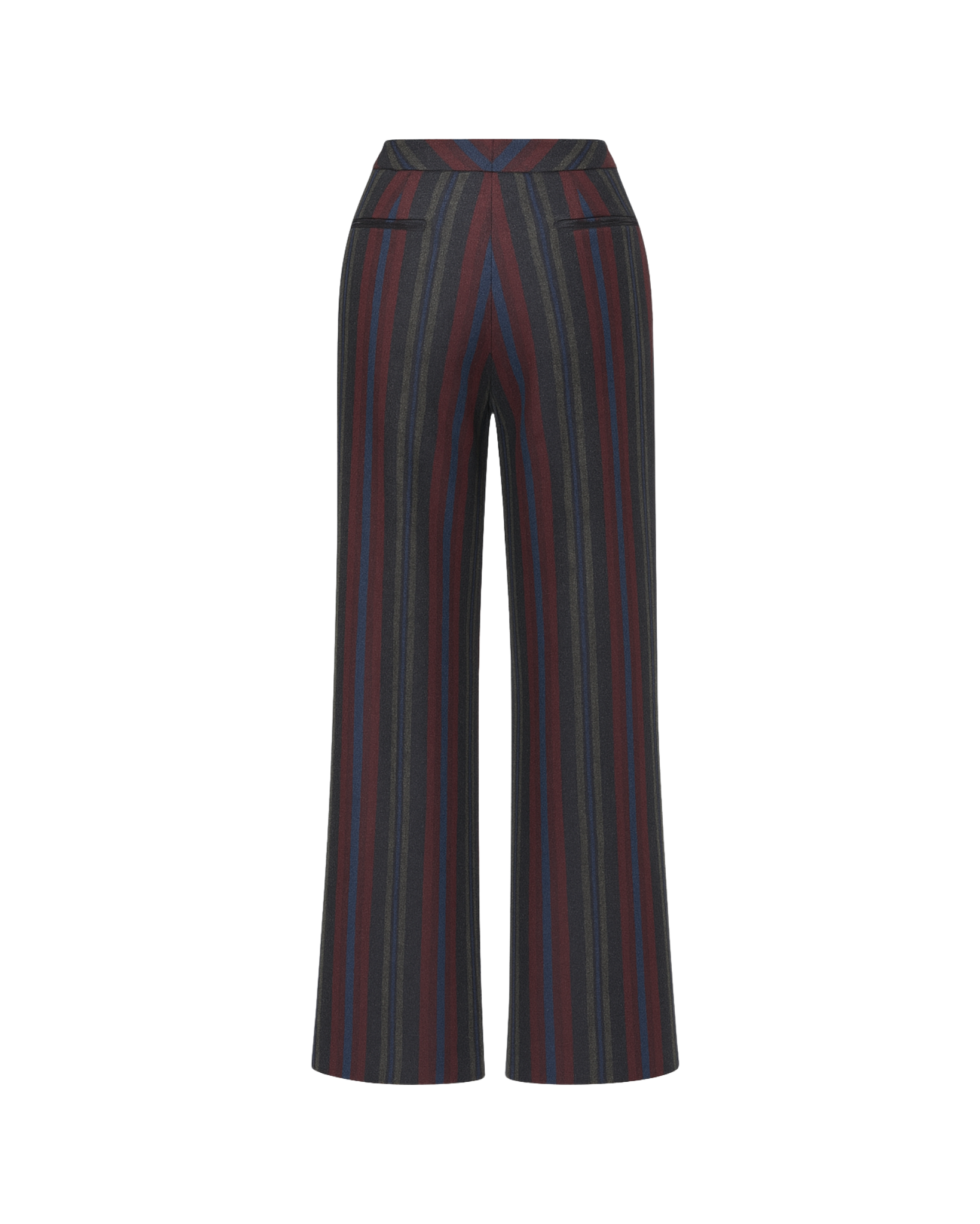 Tailory Trousers Multicolor Striped WideLeg BackView