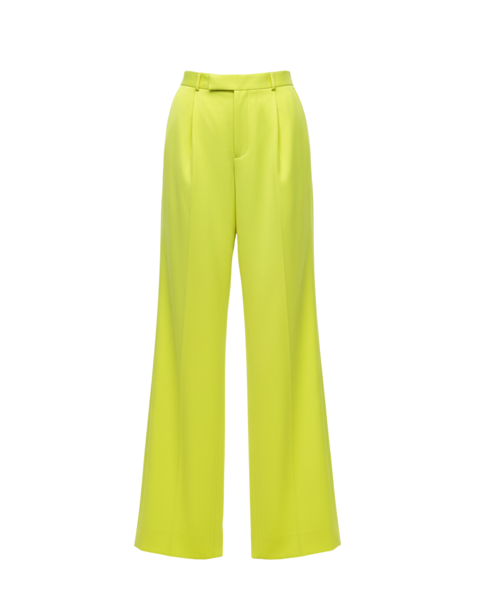 Tailory neon yellow high-waist wide-leg trousers front view