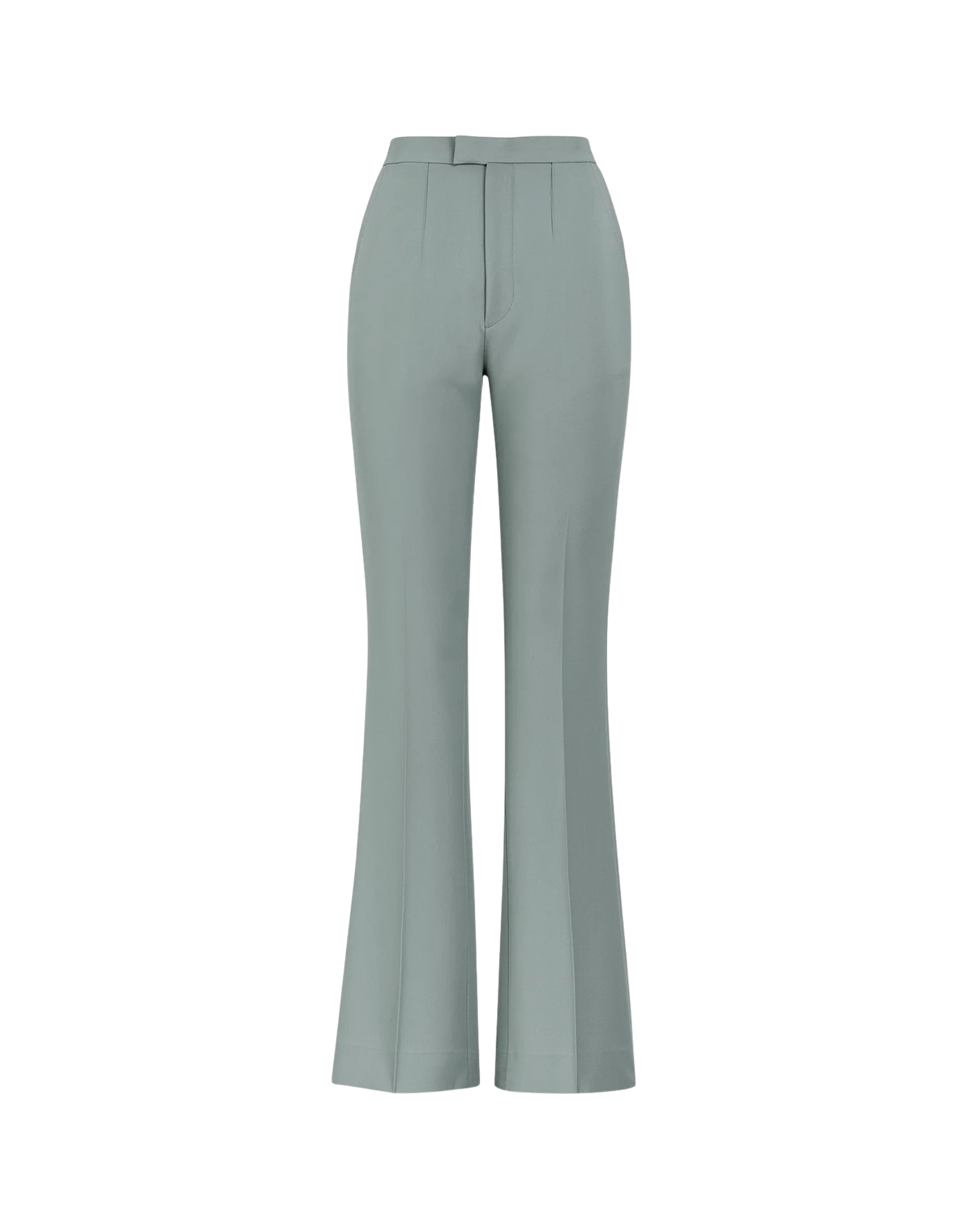 Tailory sage high-waisted flare tailored trousers front view