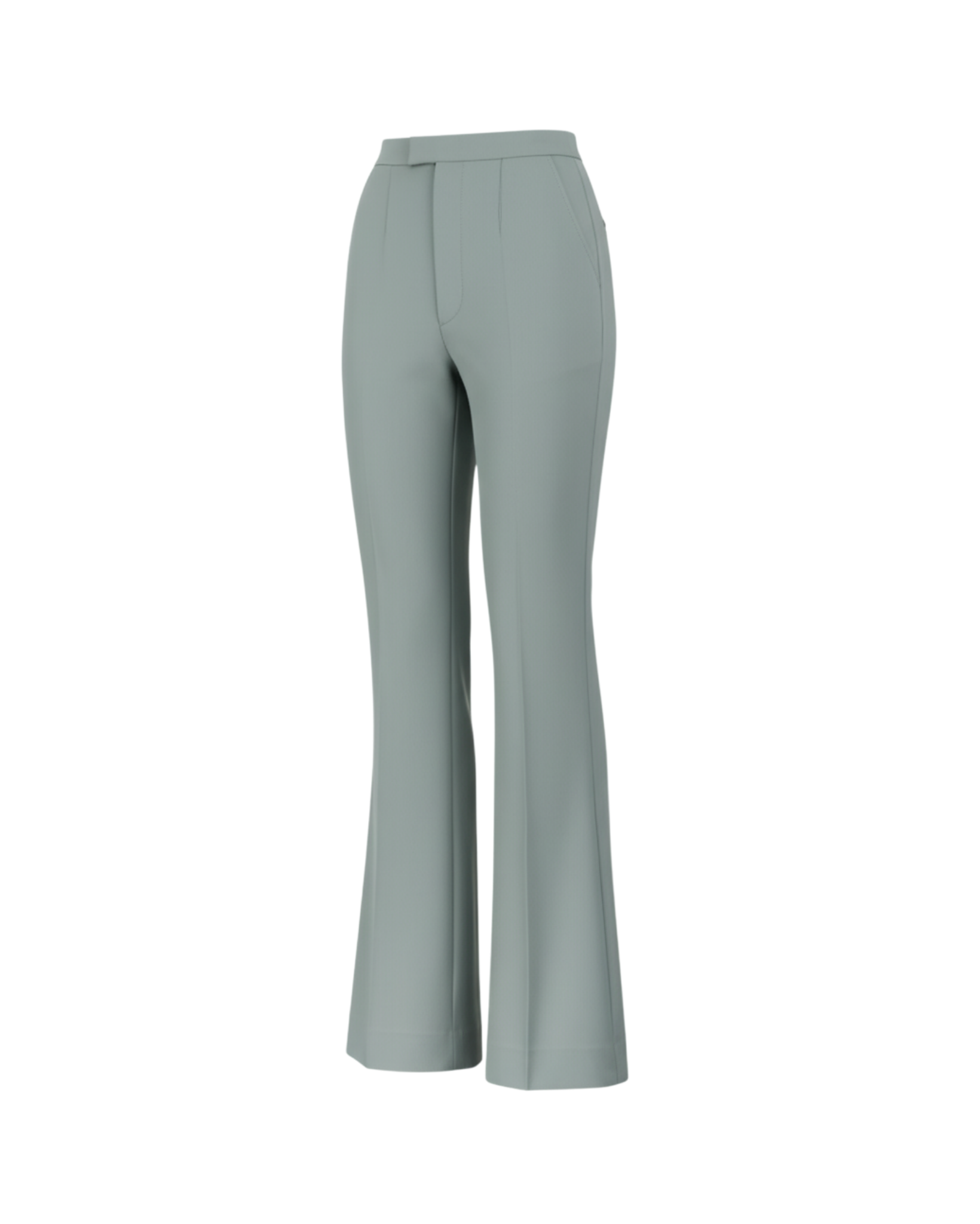 Tailory sage high-waisted flare trousers side view