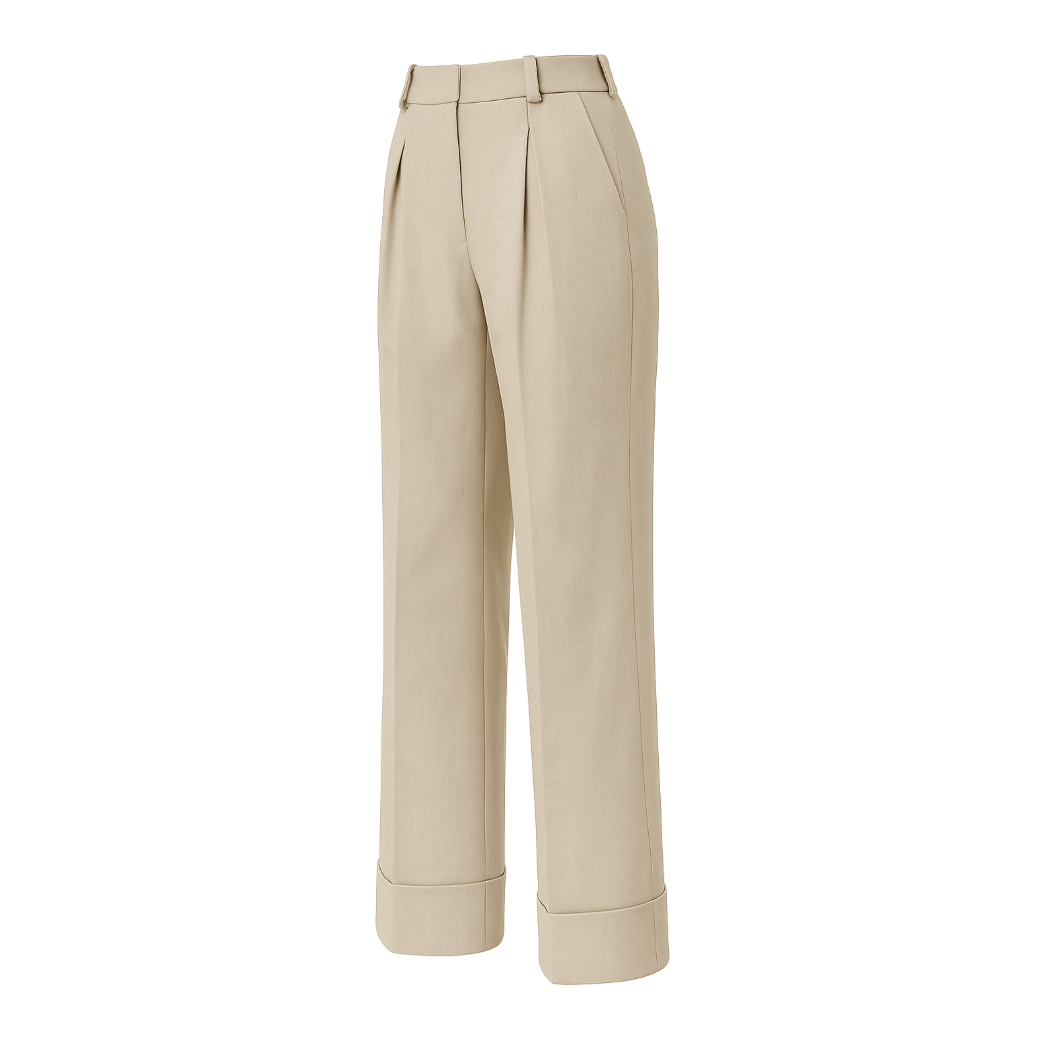 Tailory stone cotton silk wide-leg trousers side view