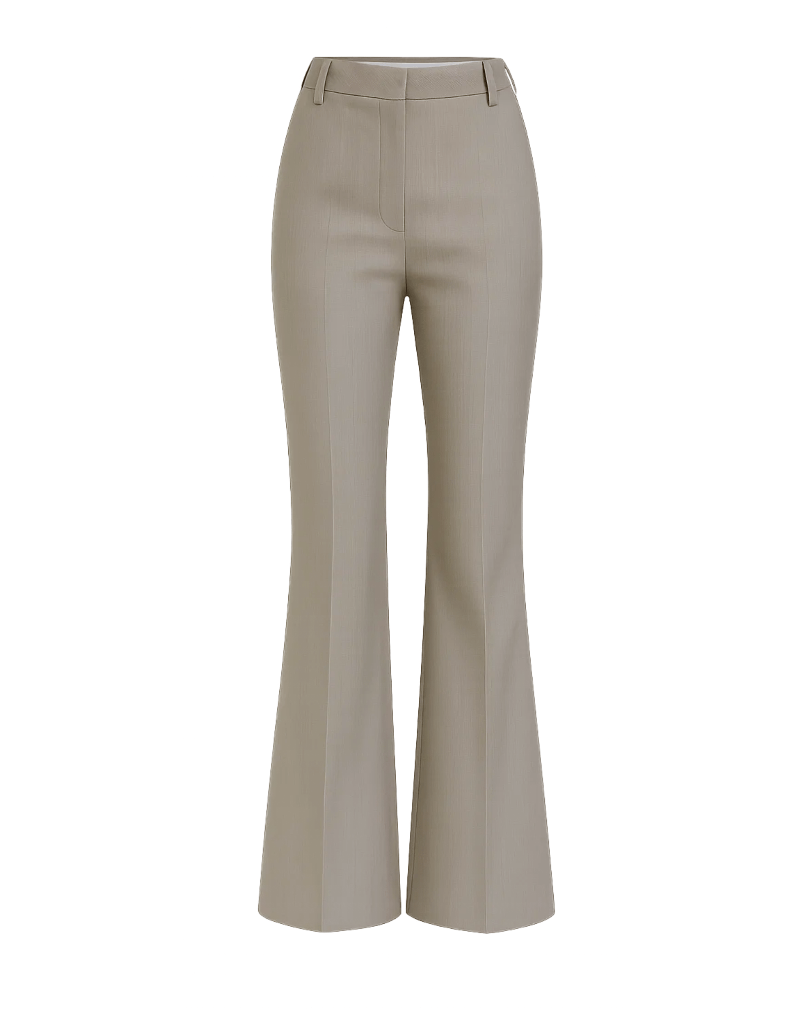 Tailory stone Loro Piana high-waisted cropped flare trousers front view