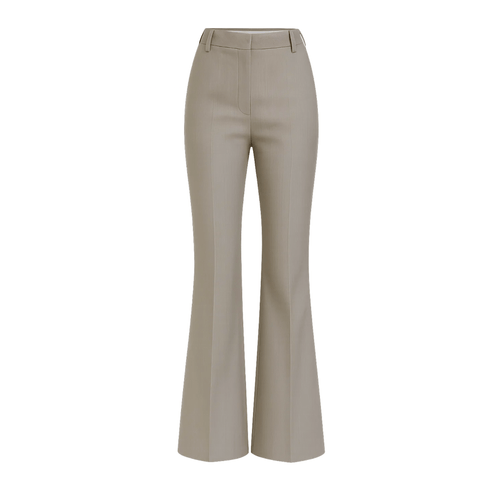 Tailory stone Loro Piana high-waisted cropped flare trousers front view