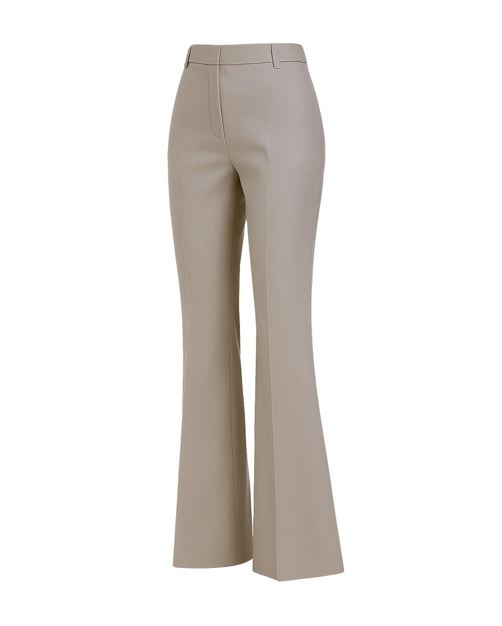 Tailory stone Loro Piana high-waisted cropped flare trousers side view