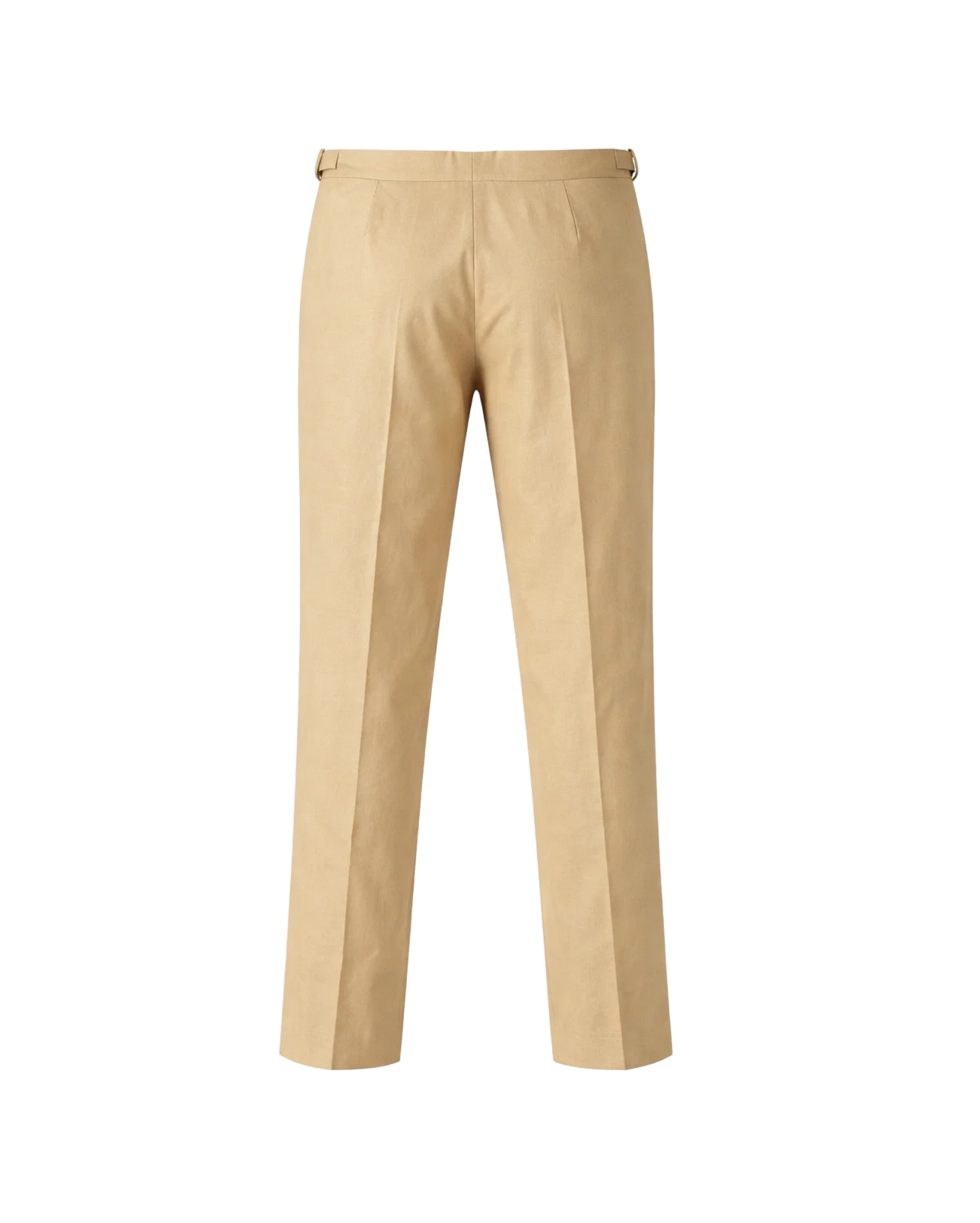 Tailory tan cropped straight-leg trousers back view
