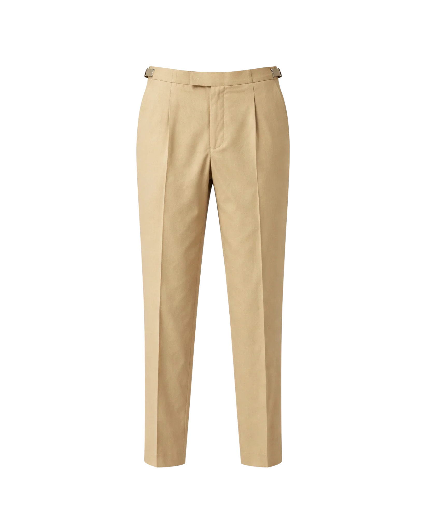Tailory tan pleated cropped trousers front view