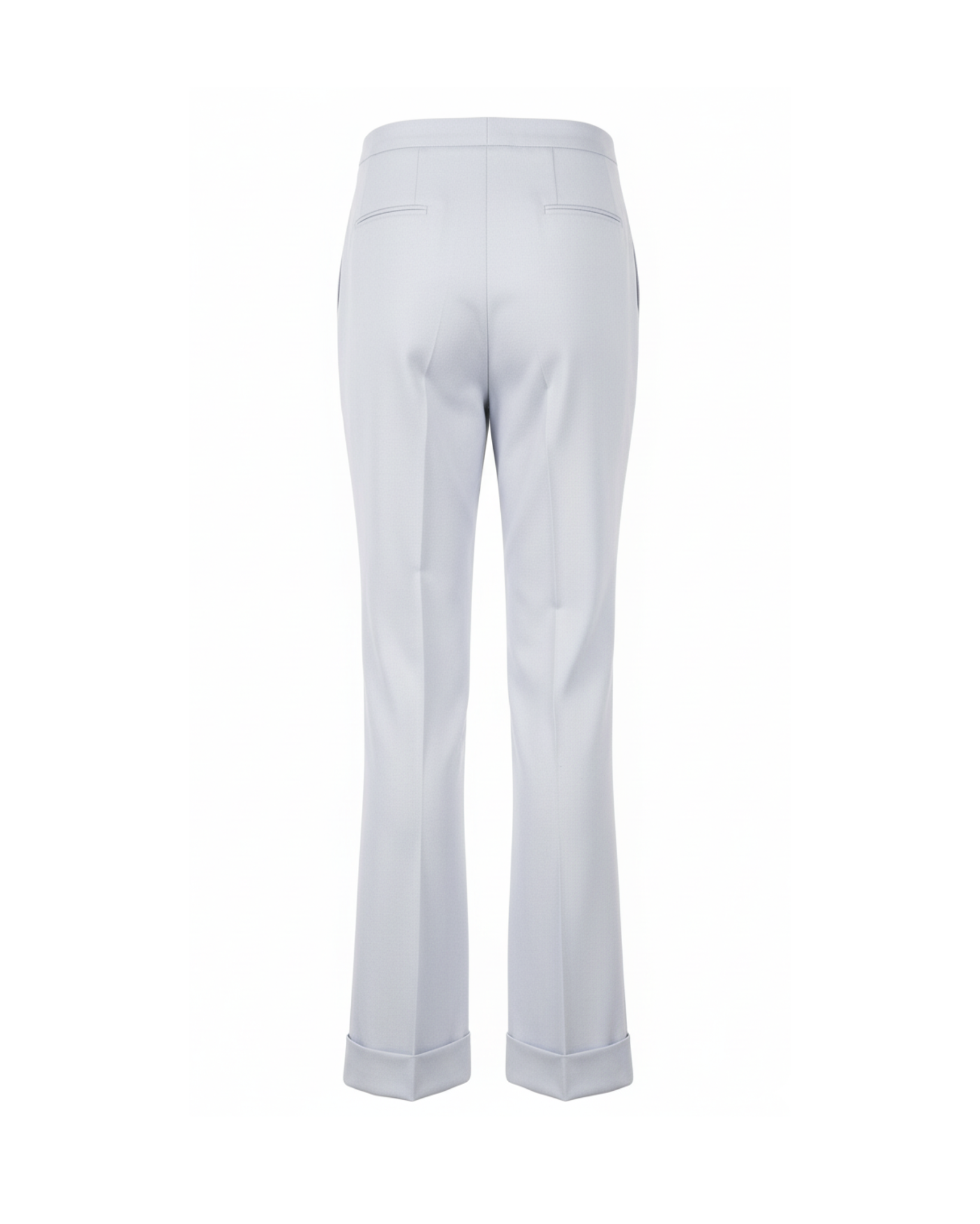 Tailory white fitted flared trousers back view