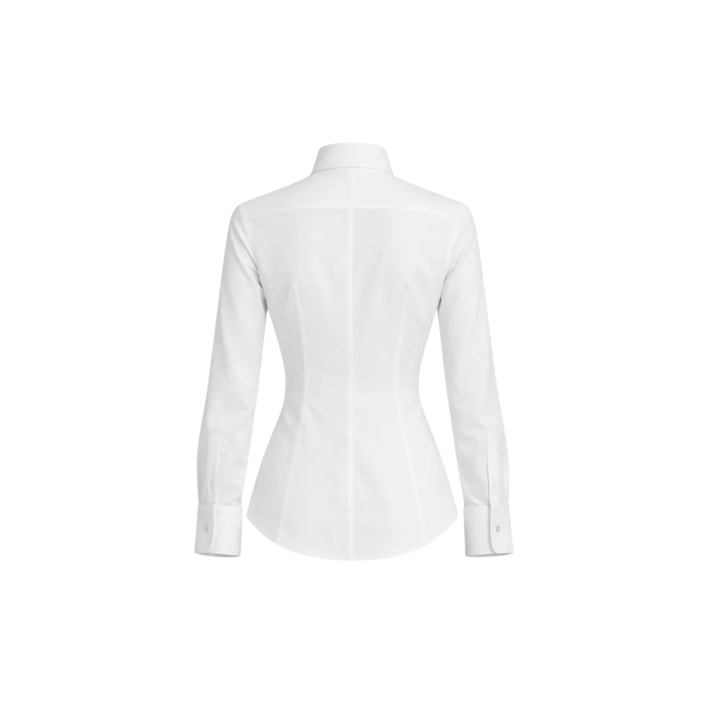 Tailory white cotton tuxedo shirt back darts back view