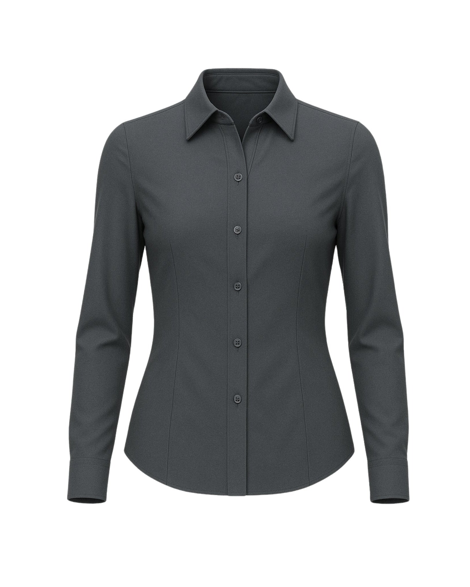 Tailory slate gray vegan blouse front view
