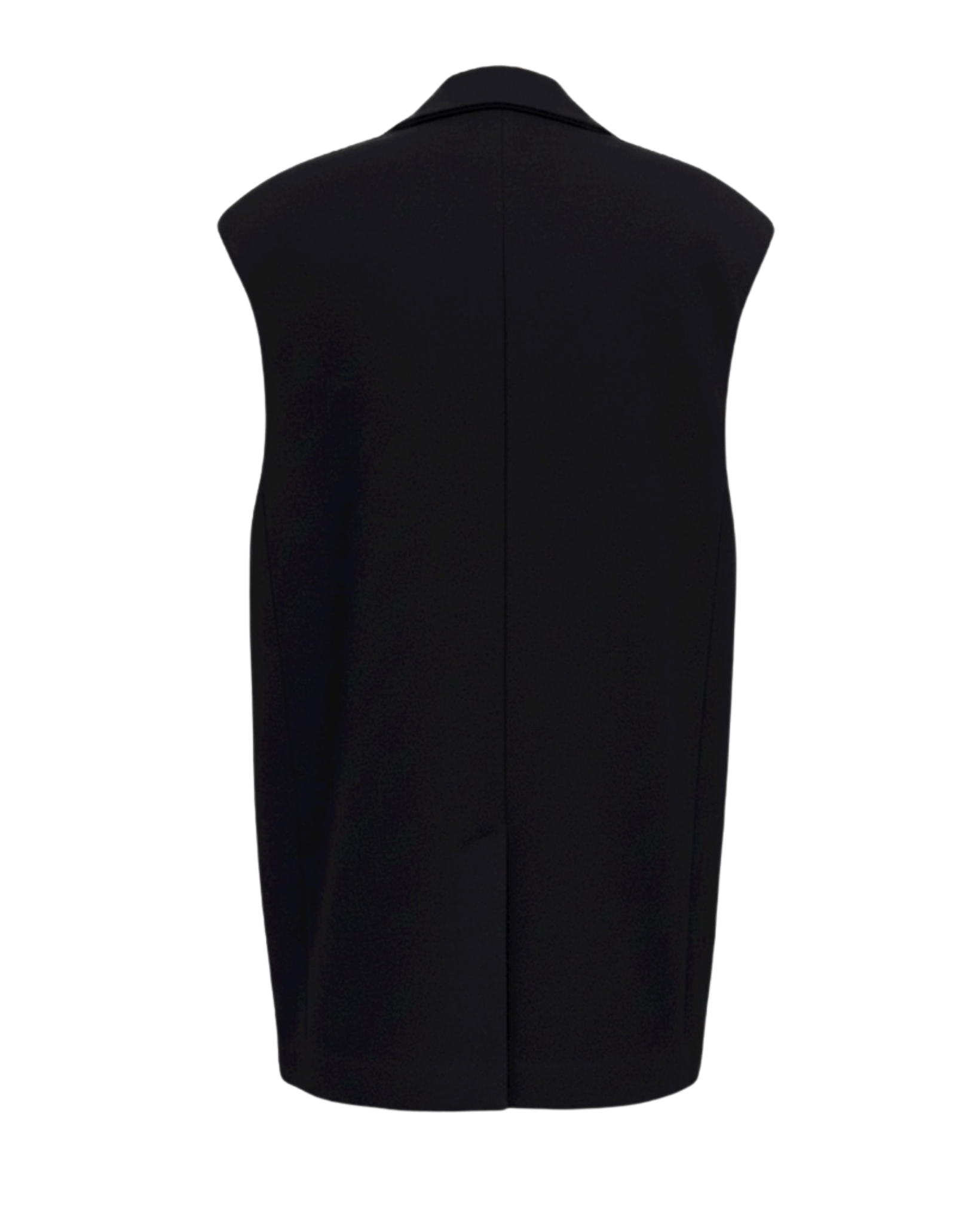 Tailory black sleeveless tailored blazer vest back view