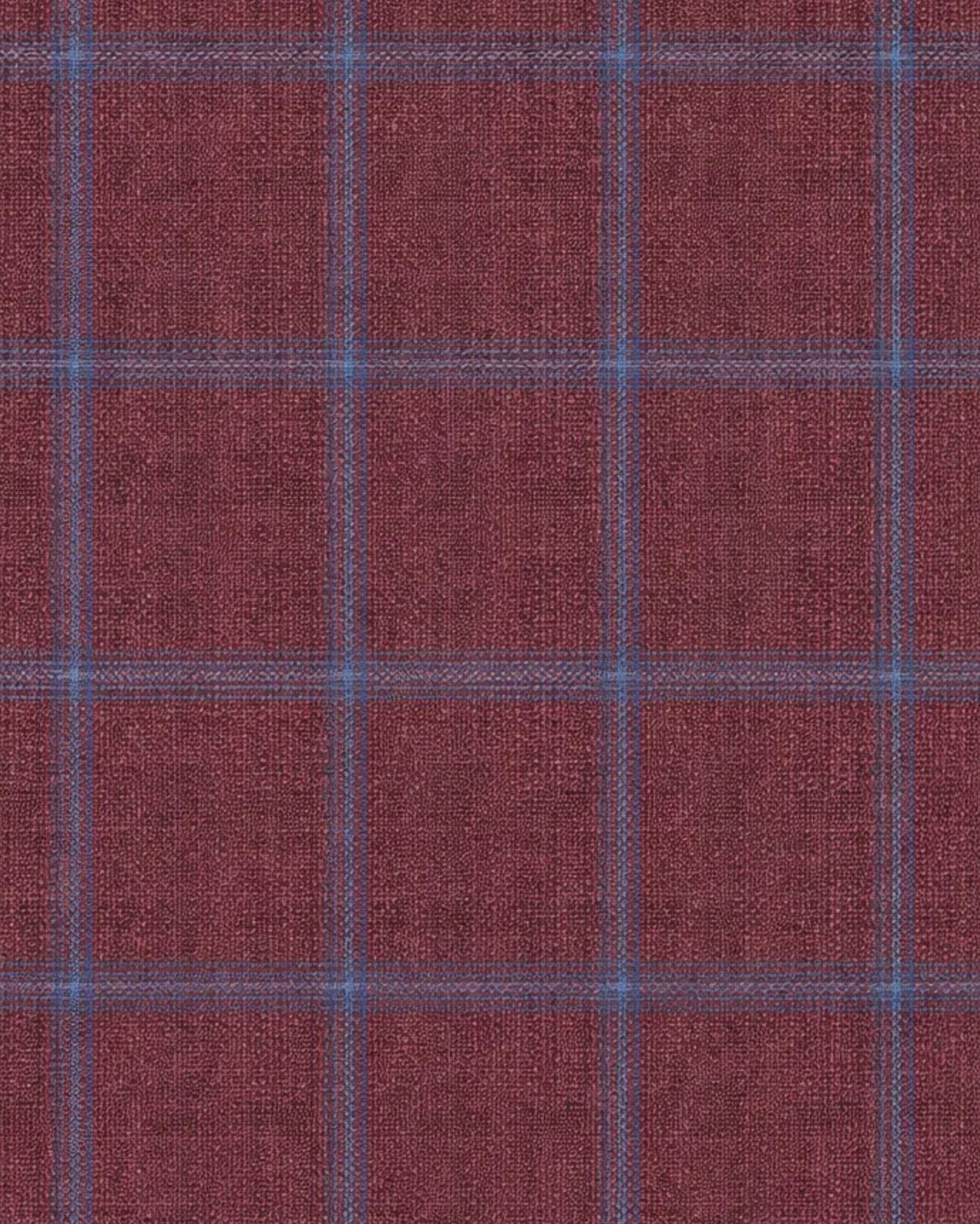 Tailory burgundy plaid wool-blend structured fabric swatch