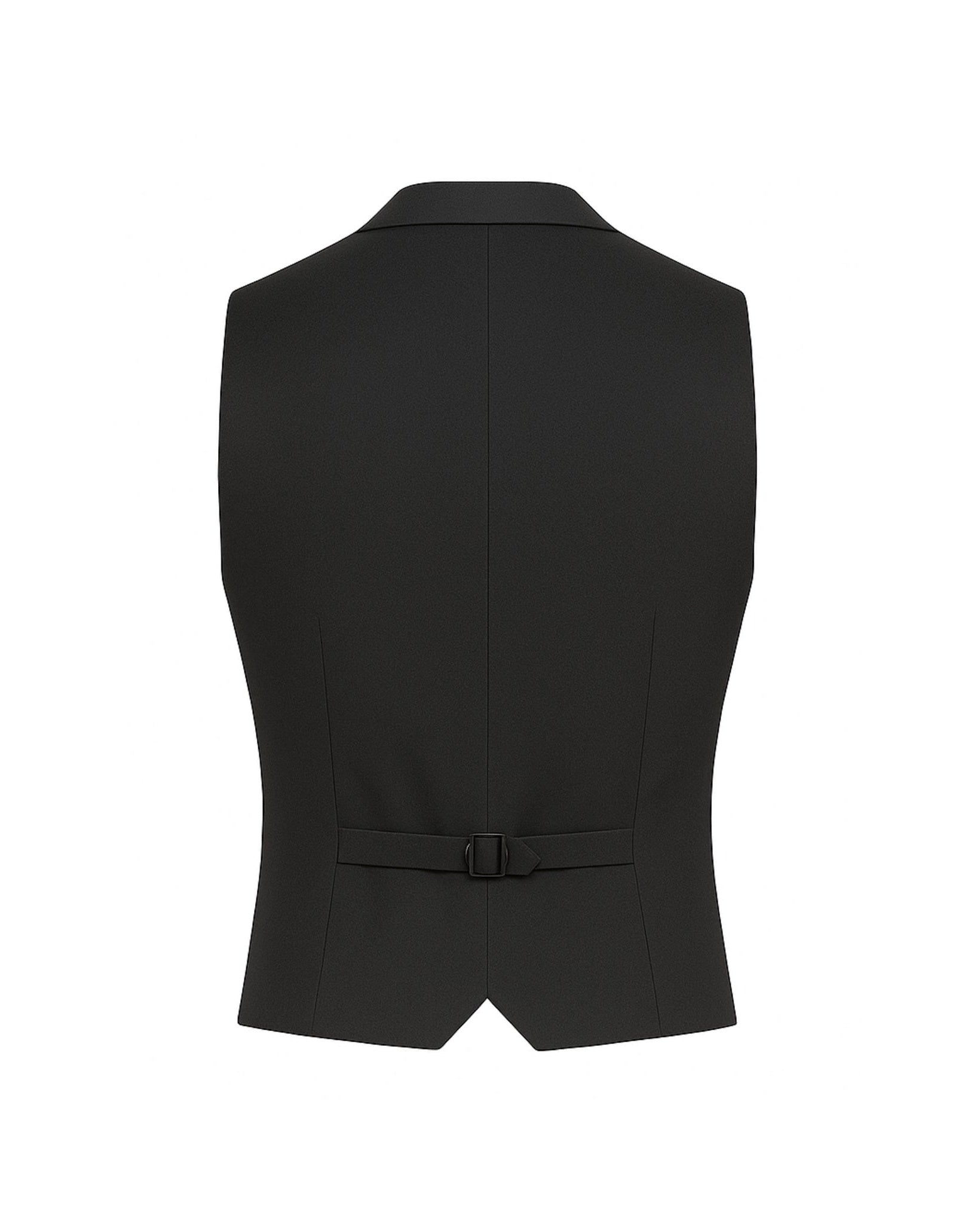 Tailory charcoal wool men’s vest adjustable back strap view