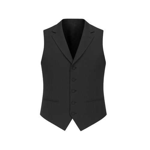 Tailory charcoal wool men’s vest five-button front view