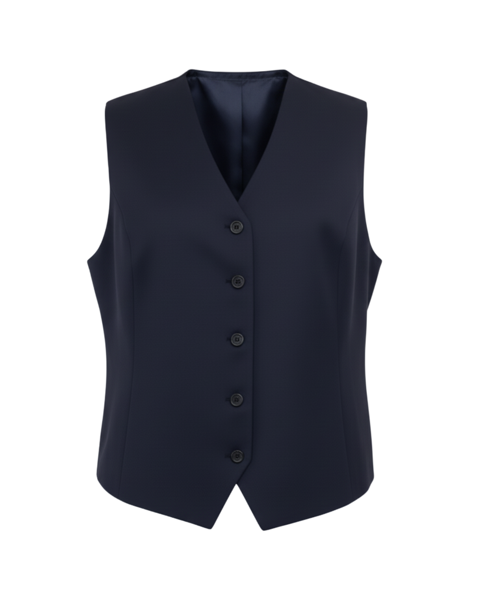 “Tailory navy tailored button-front vest front view