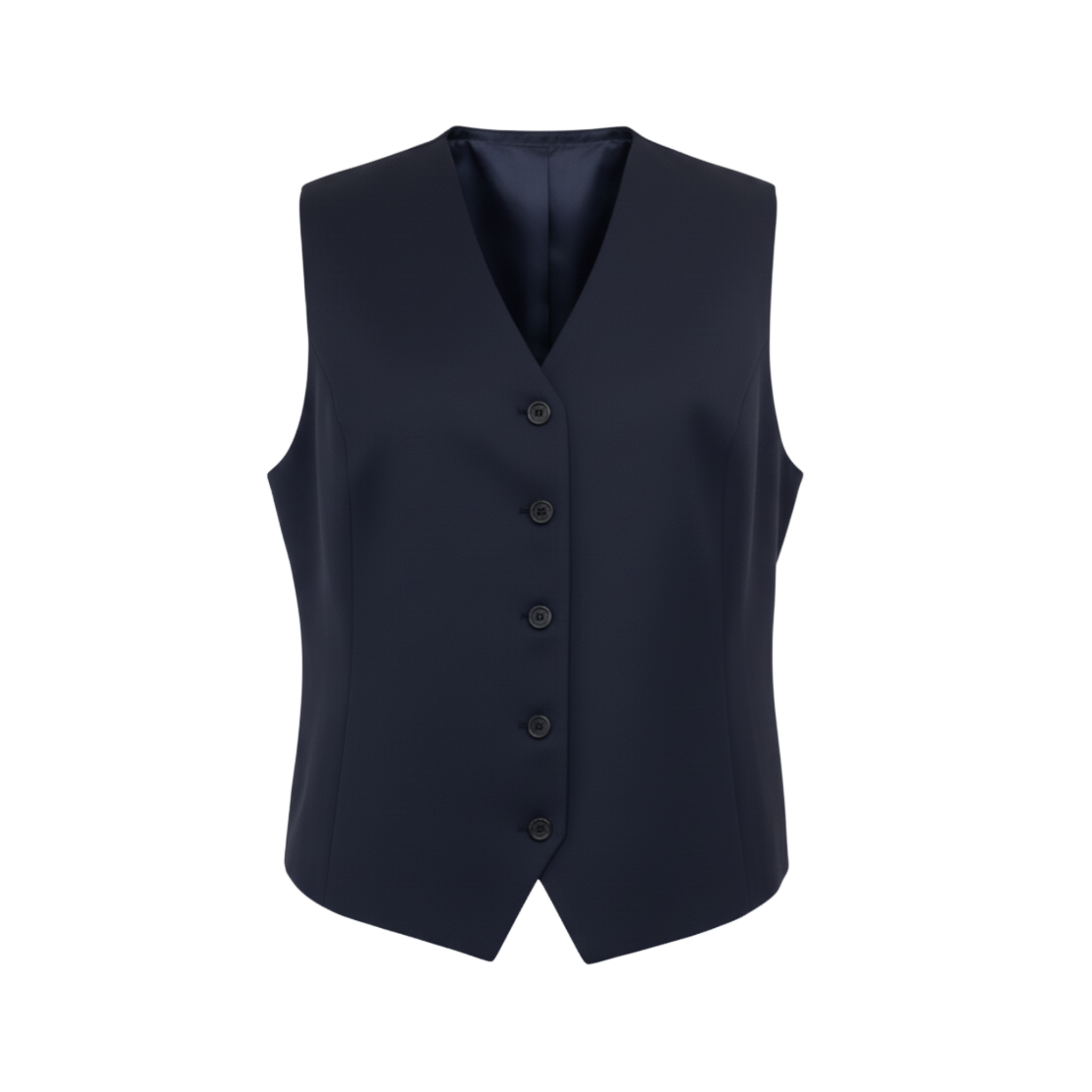 “Tailory navy tailored button-front vest front view