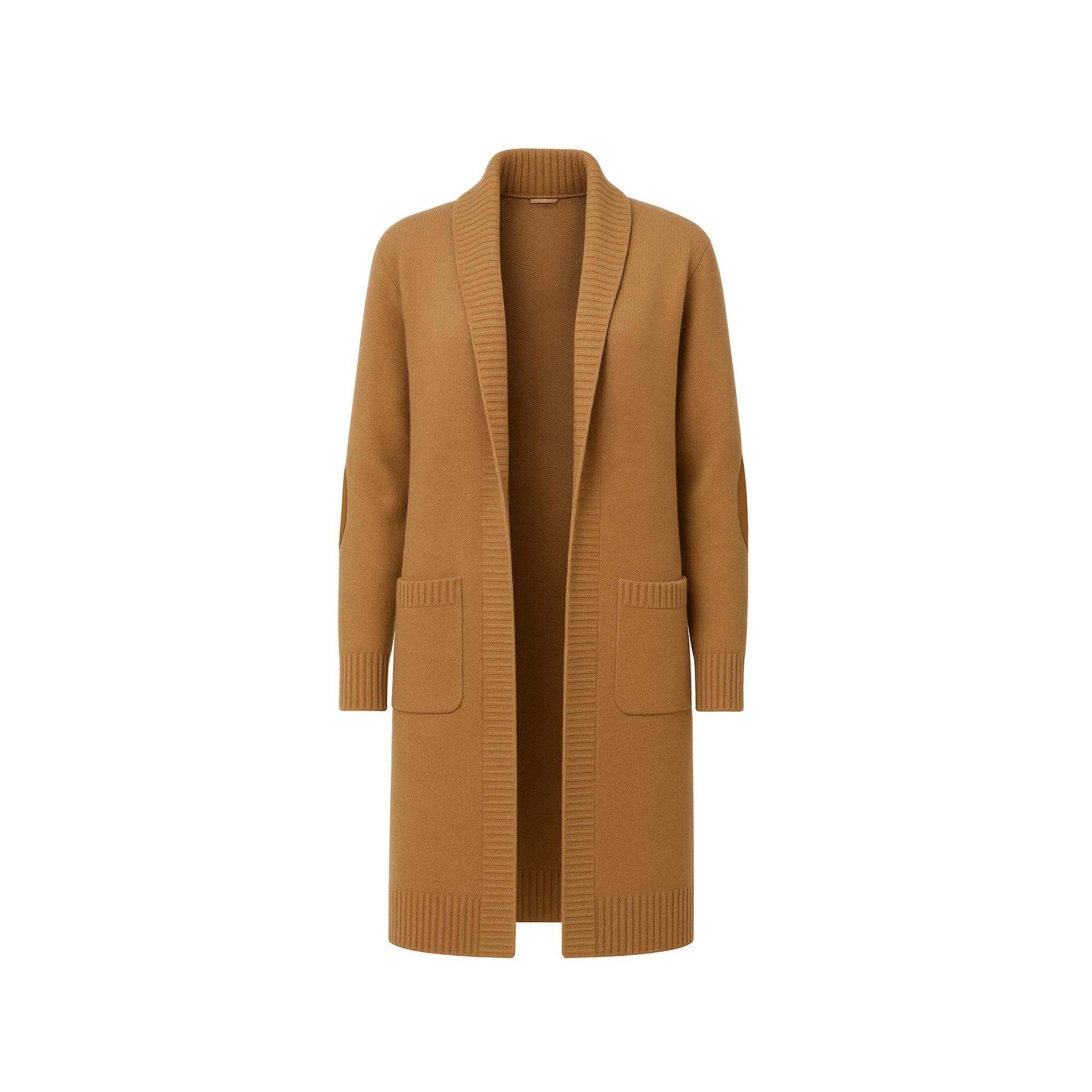 Tailory camel vicuña open-front cardigan front view