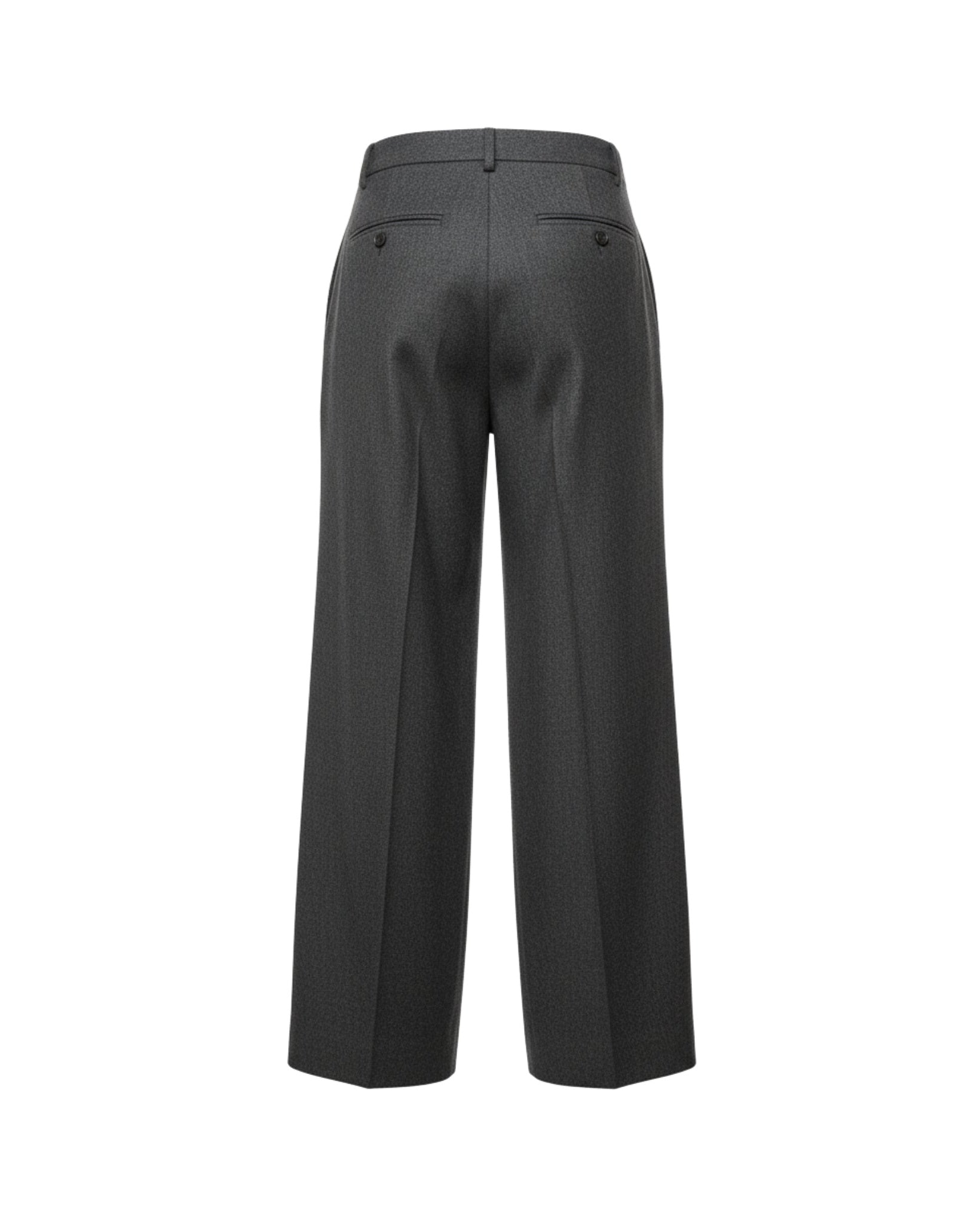 Tailory heather charcoal wide-leg trousers back view