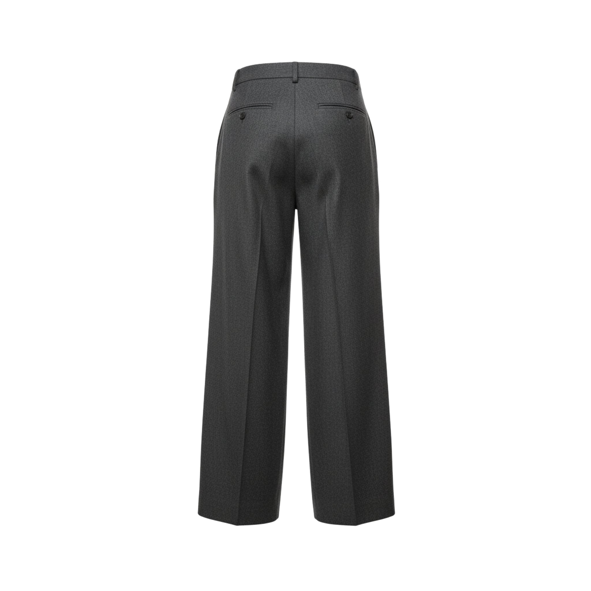 Tailory heather charcoal wide-leg trousers back view