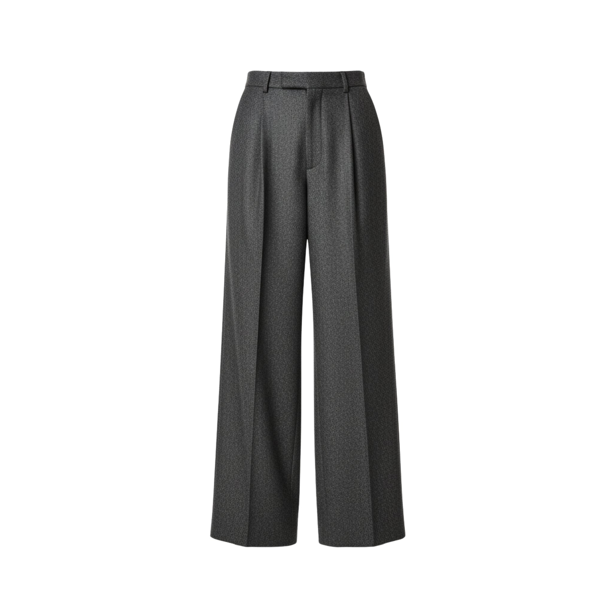 Tailory heather charcoal wide-leg trousers front view