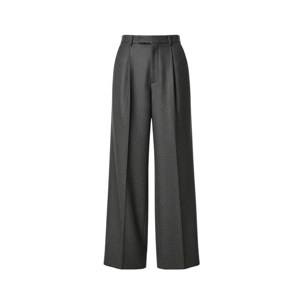 Tailory heather charcoal wide-leg trousers front view